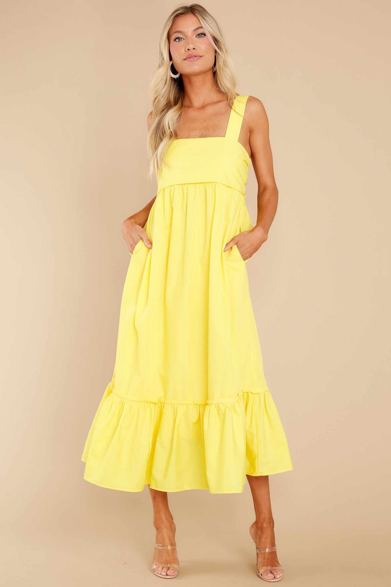 Such A Stunner Yellow Midi Dress