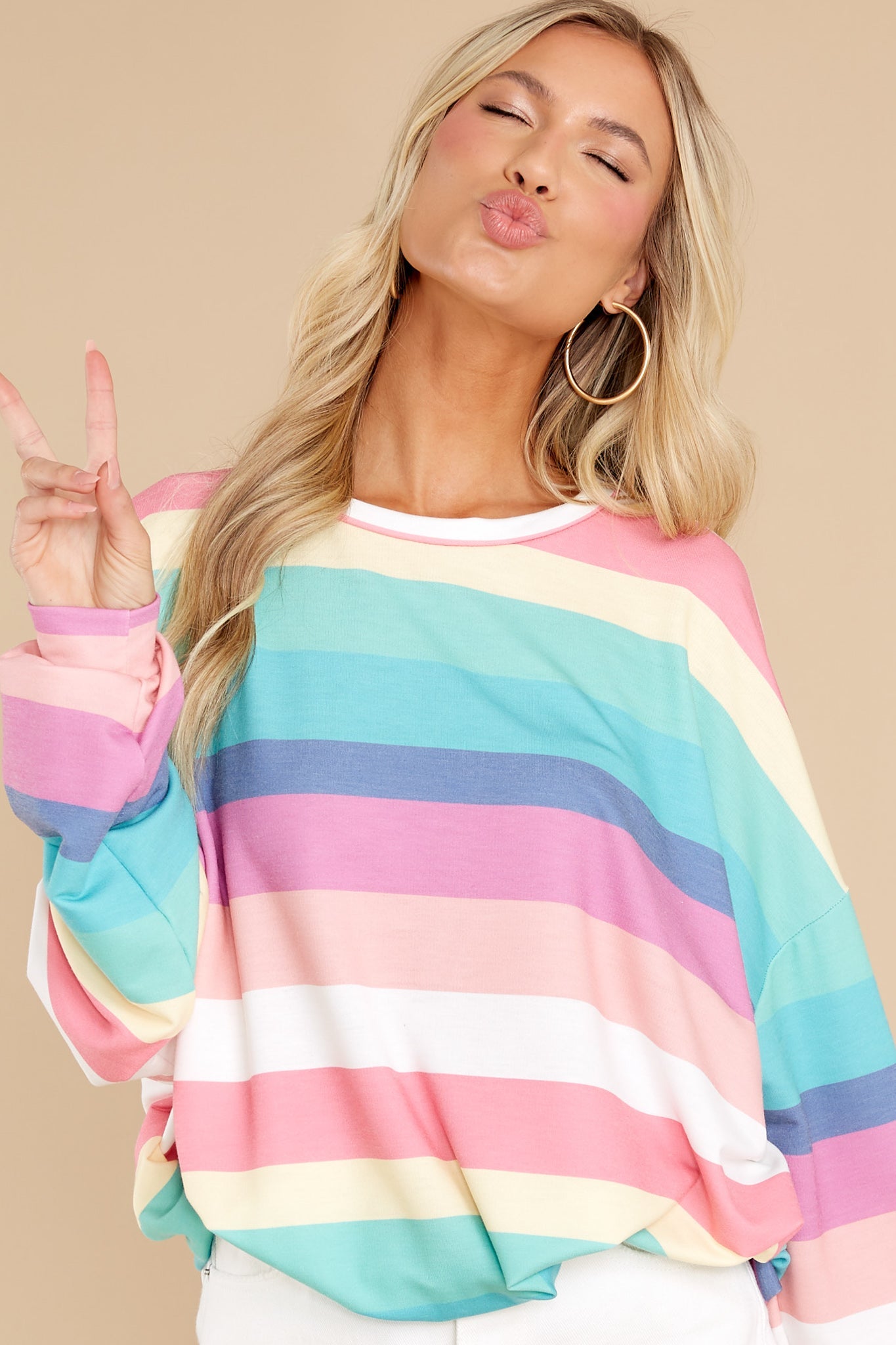 Next In Line Rainbow Print Sweatshirt