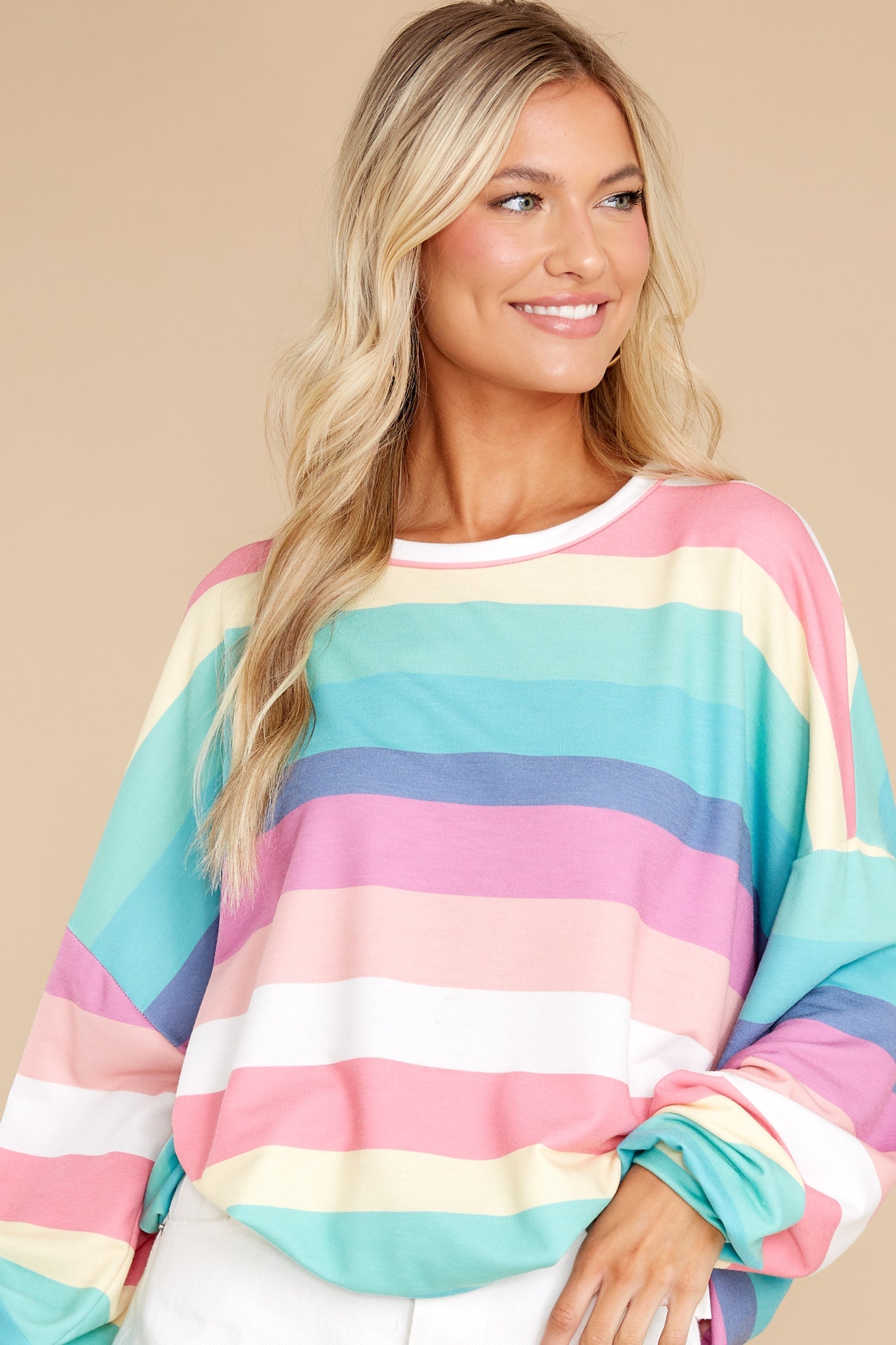 Next In Line Rainbow Print Sweatshirt