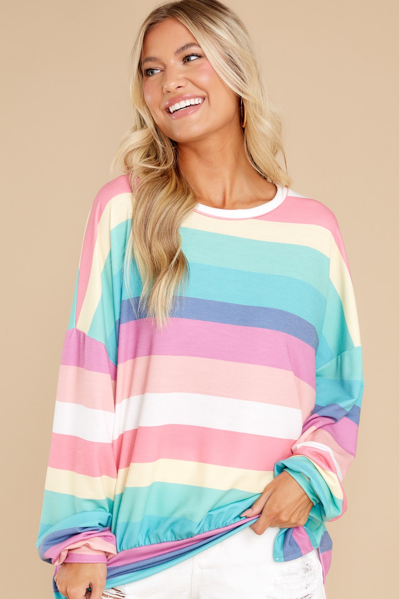 Next In Line Rainbow Print Sweatshirt