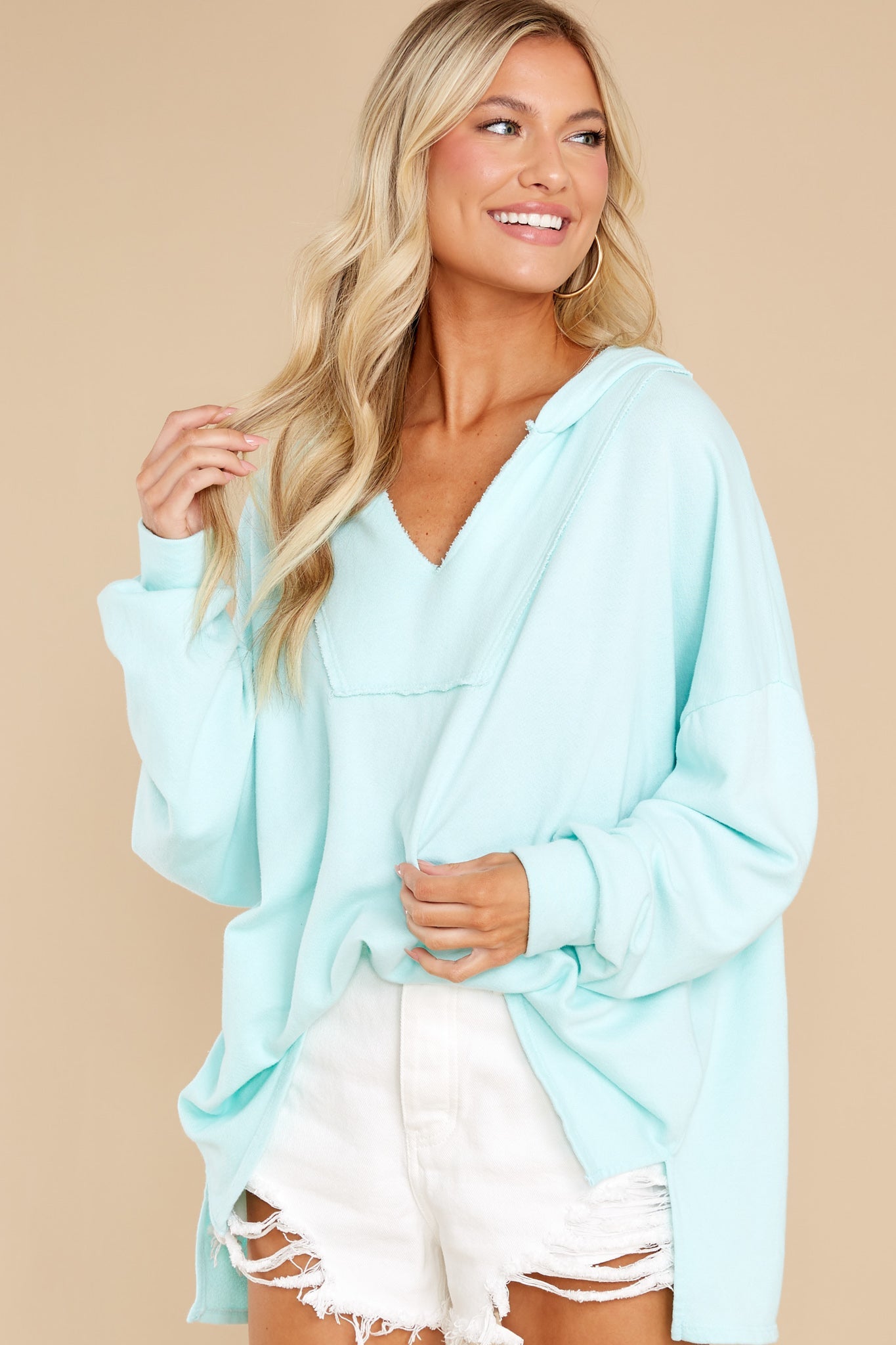 Ocean Breeze Aqua Blue Hoodie