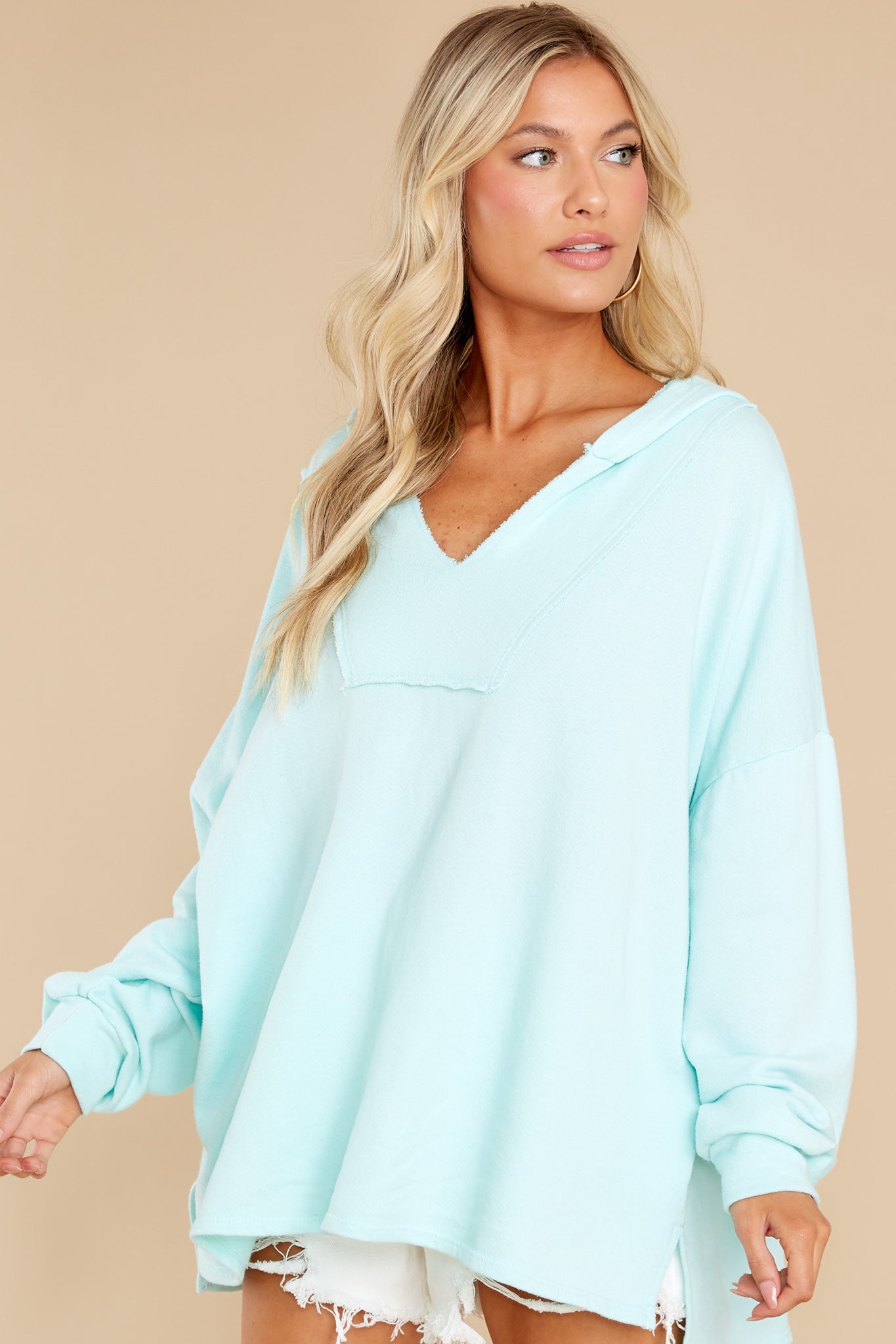 Ocean Breeze Aqua Blue Hoodie