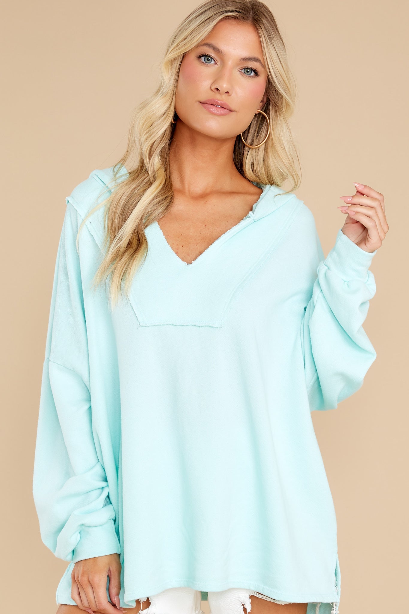 Ocean Breeze Aqua Blue Hoodie