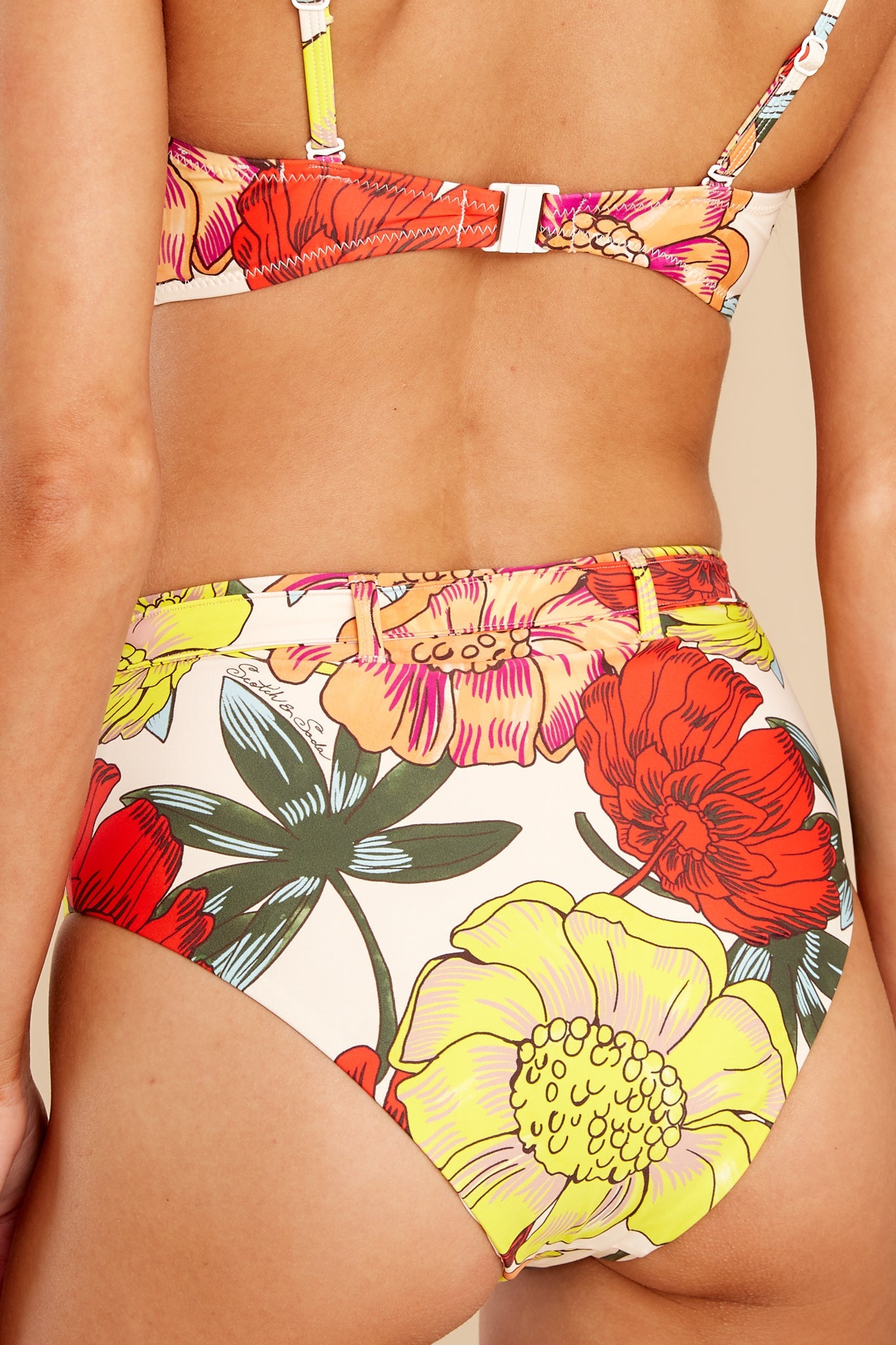 Sunrise Island Yellow Multi Floral Print Bikini Bottoms