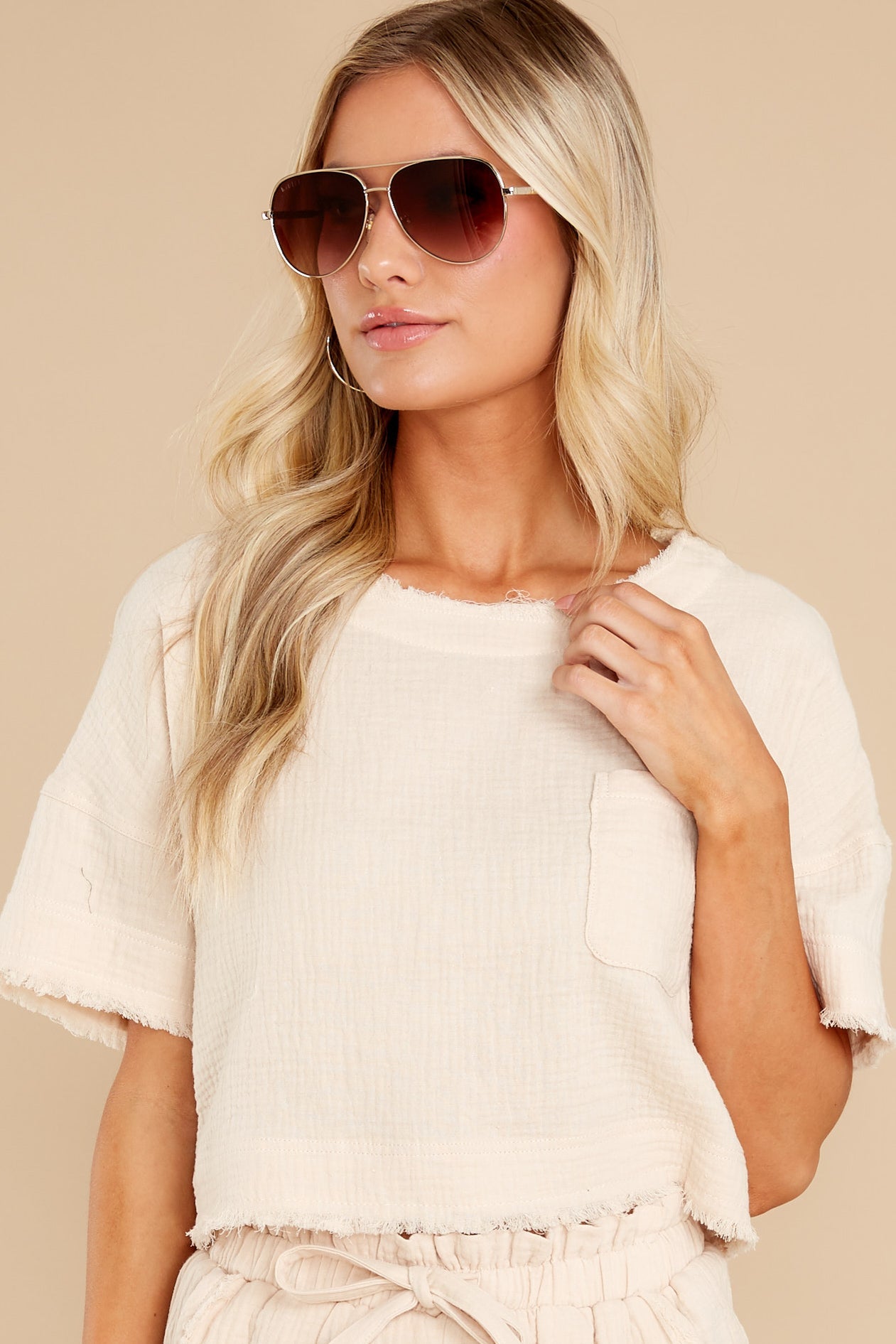 Hear The Waves Beige Two Piece Set