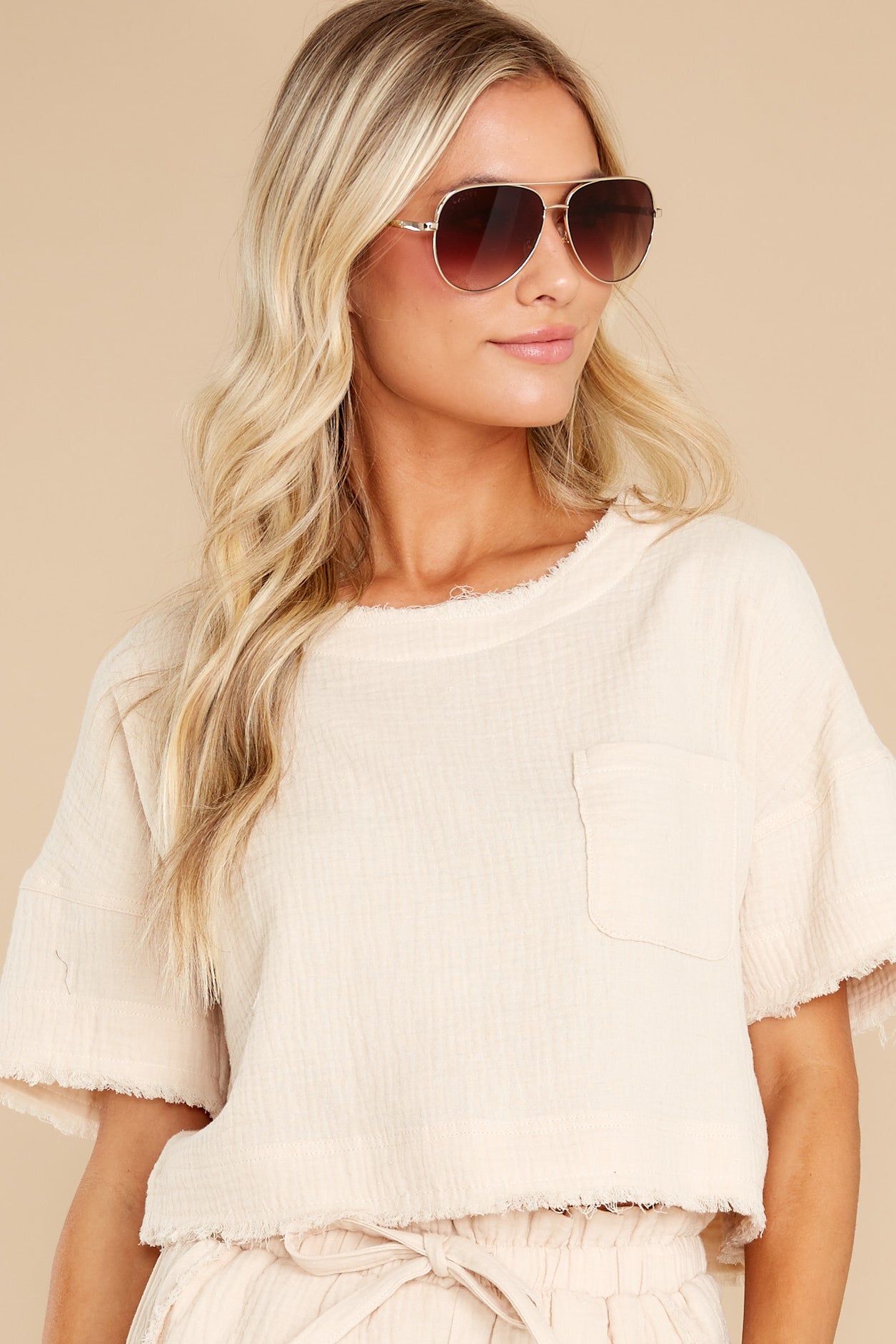 Hear The Waves Beige Two Piece Set