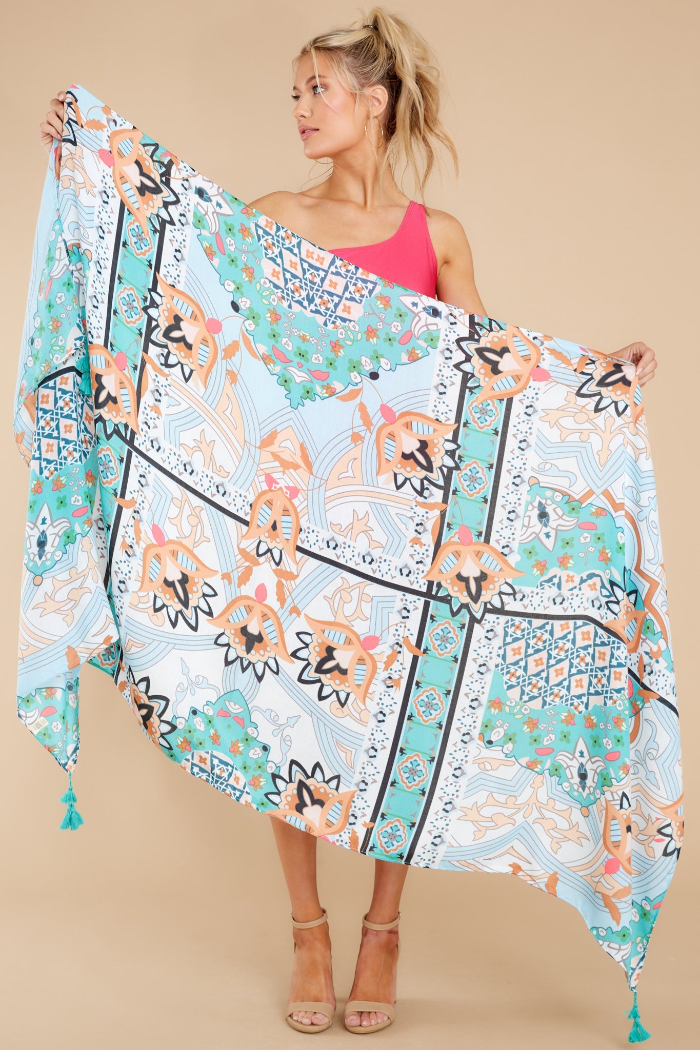 Perfectly Playful Green Multi Print Sarong