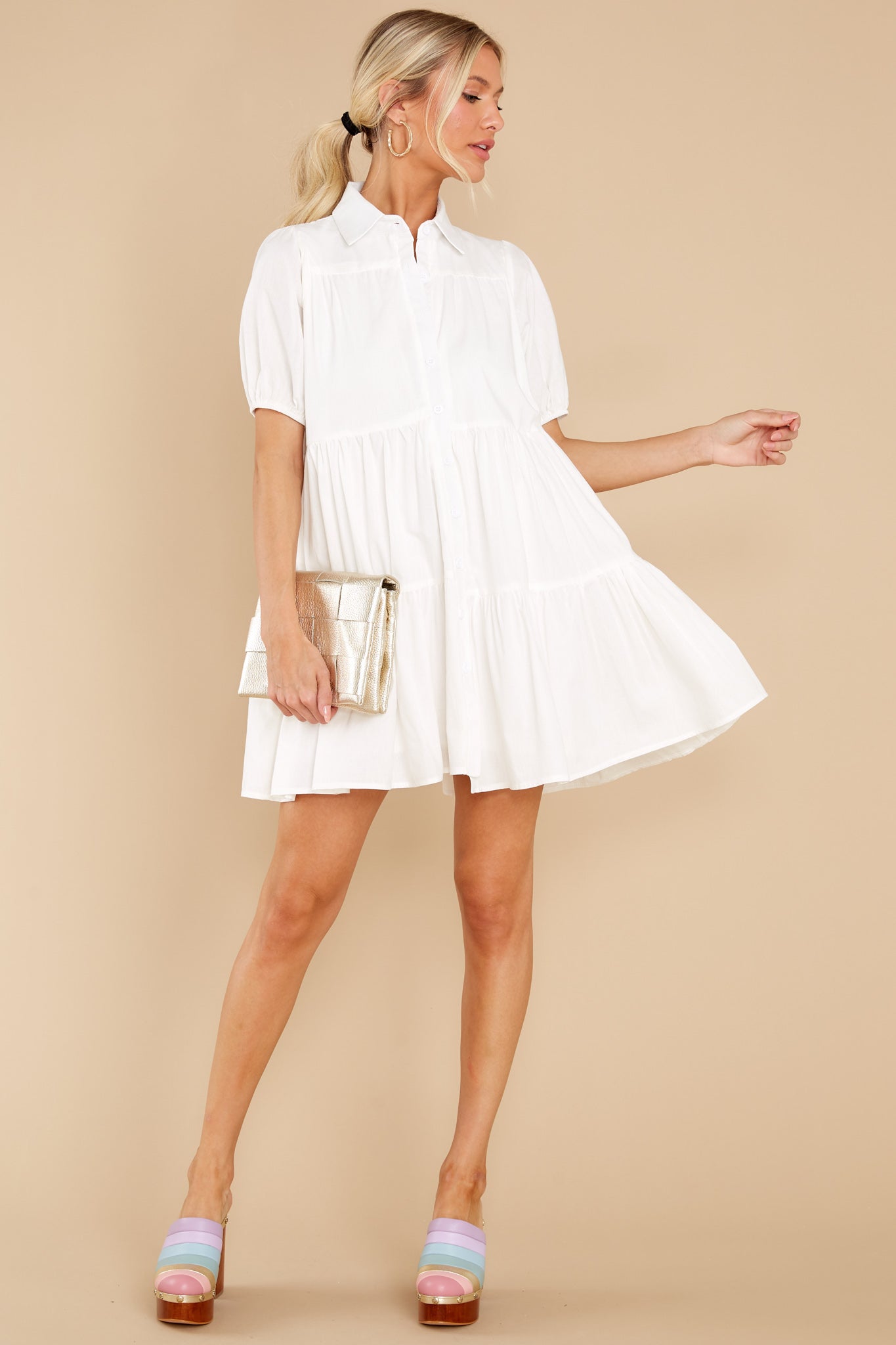 Struck By Beauty White Cotton Dress