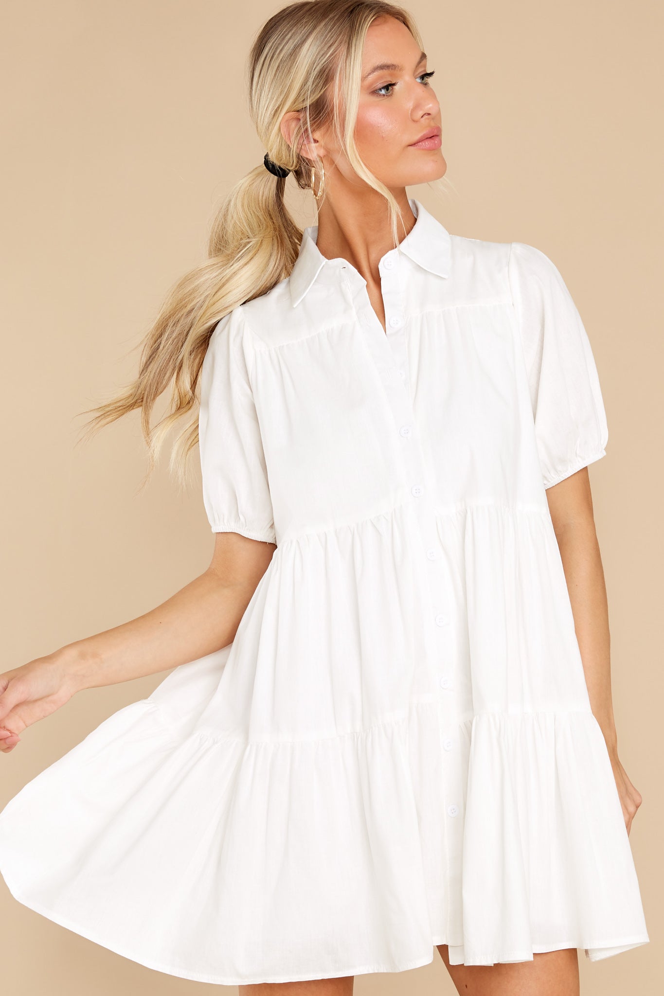 Struck By Beauty White Cotton Dress