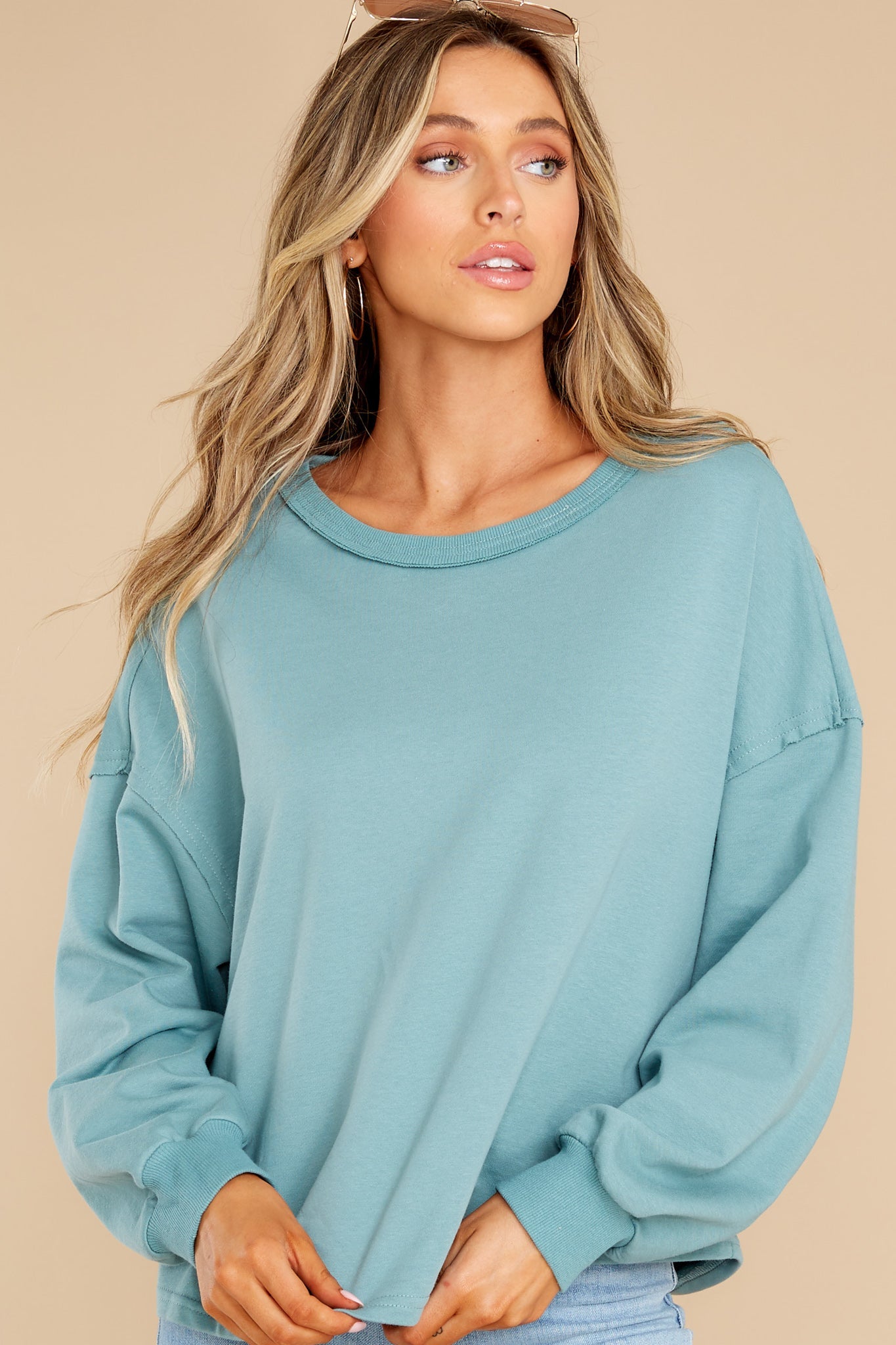 Always There For Me Turquoise Blue Top