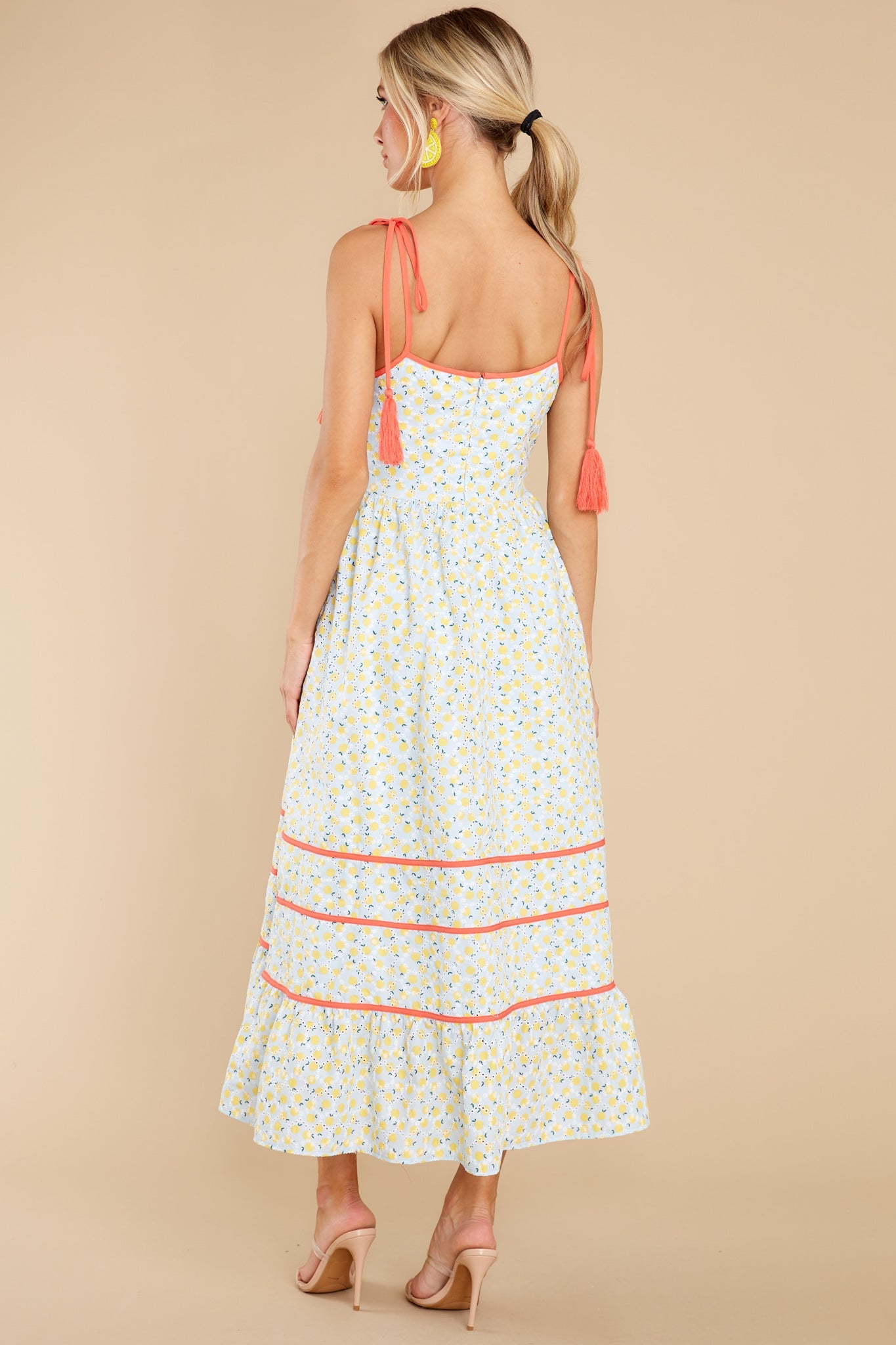 Growing With Grace Blue Multi Print Midi Dress