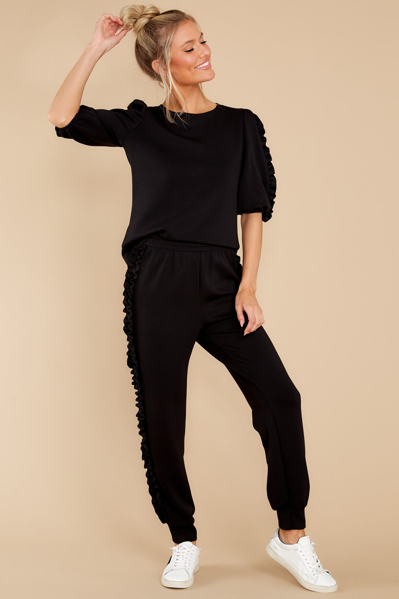 Off The Clock Black Joggers