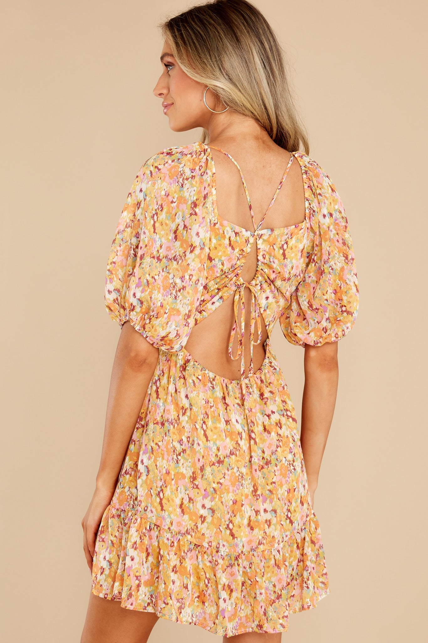 Sunny Songs Orange Floral Print Dress