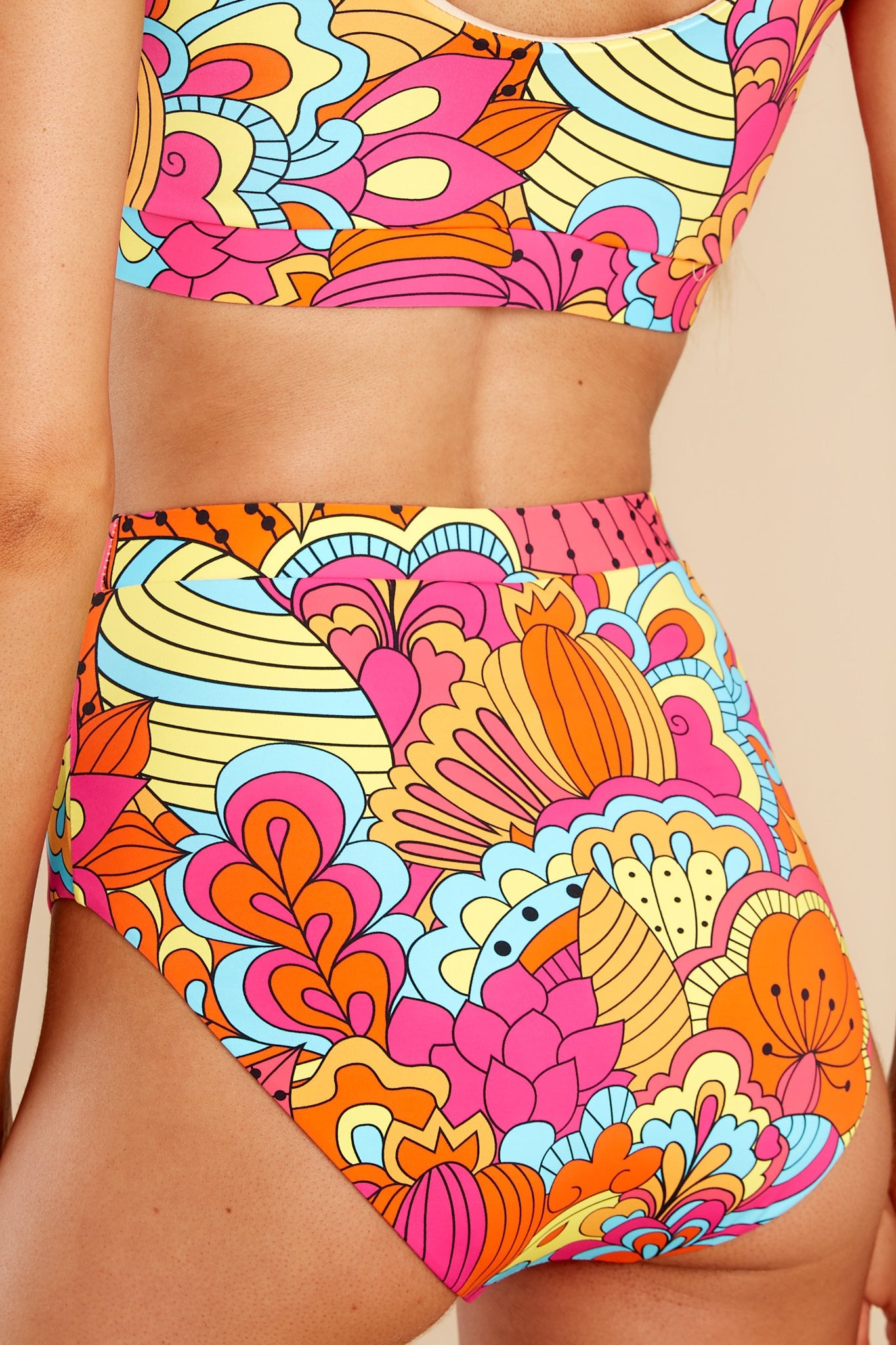 Poolside Pursuit Hot Pink Multi Print Bikini Bottoms