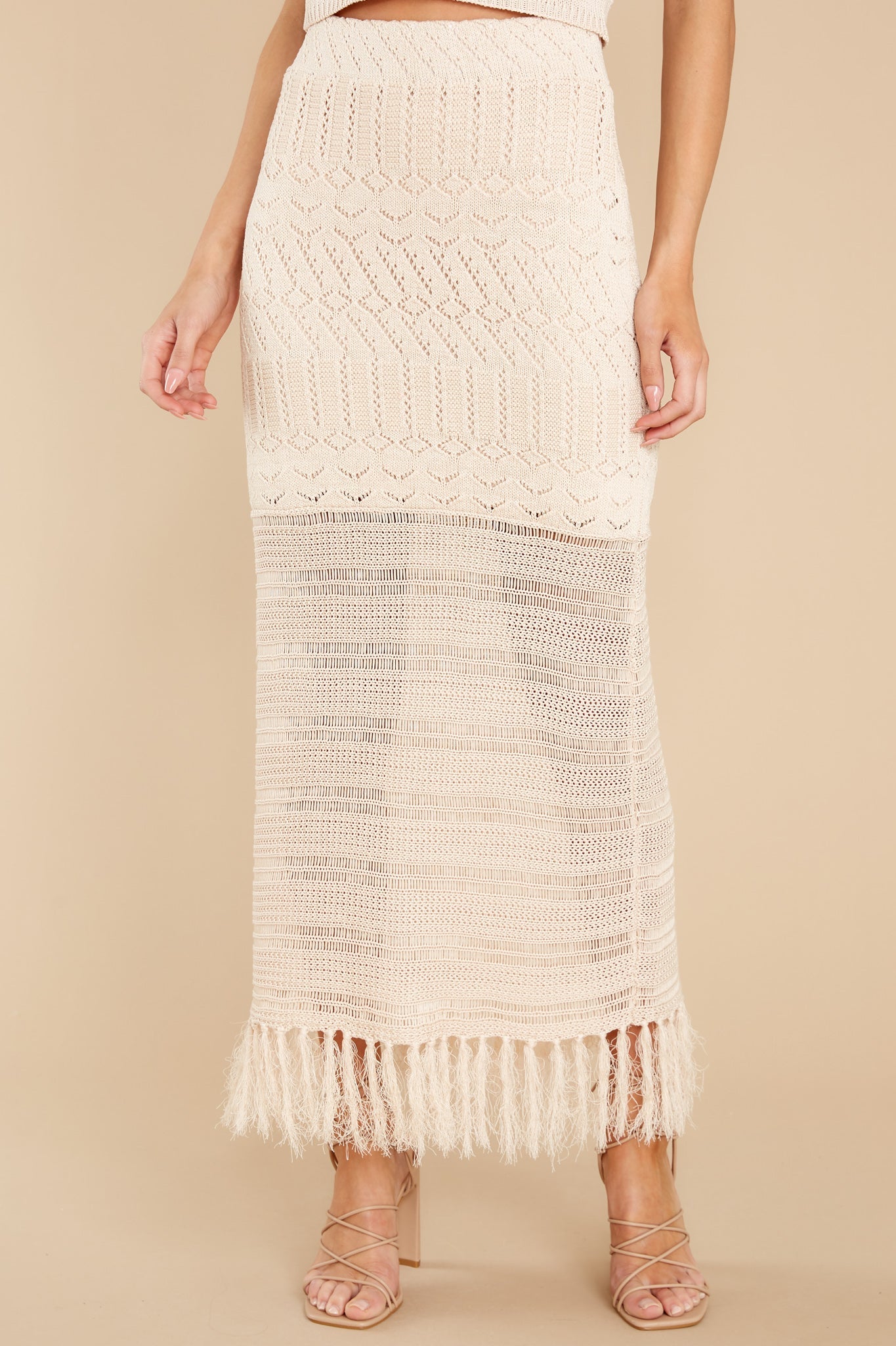 Blissful Getaway Sand Knit Skirt