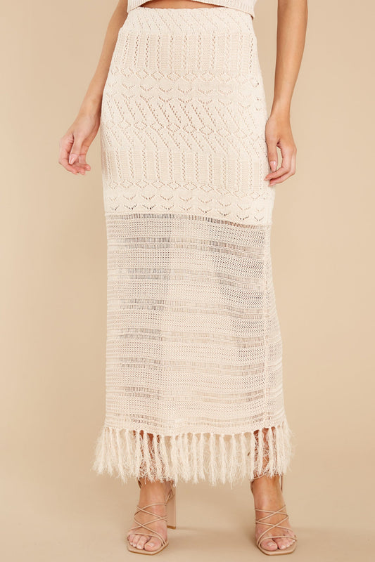 Blissful Getaway Sand Knit Skirt