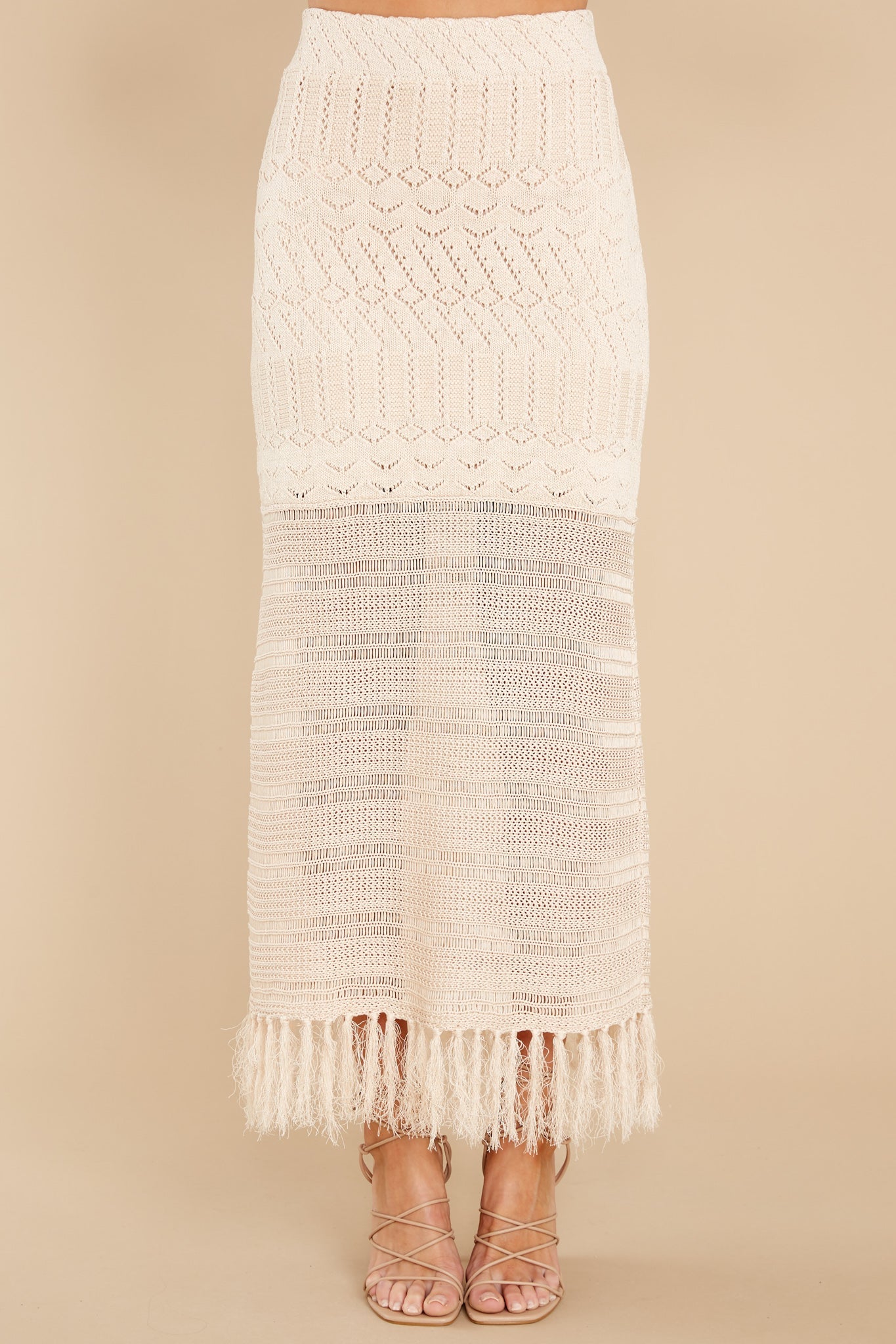 Blissful Getaway Sand Knit Skirt