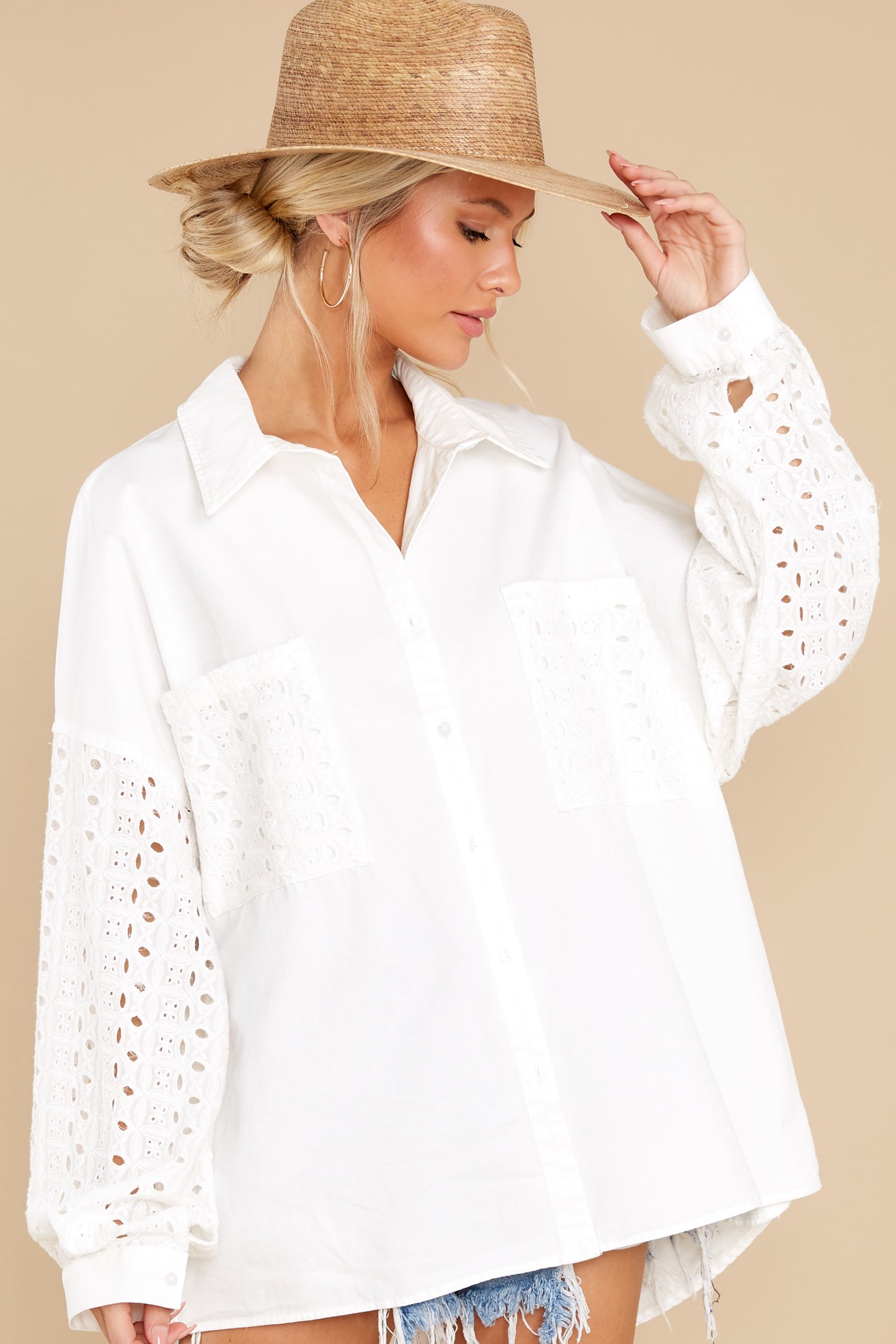 Made To Be Magnificent White Eyelet Top