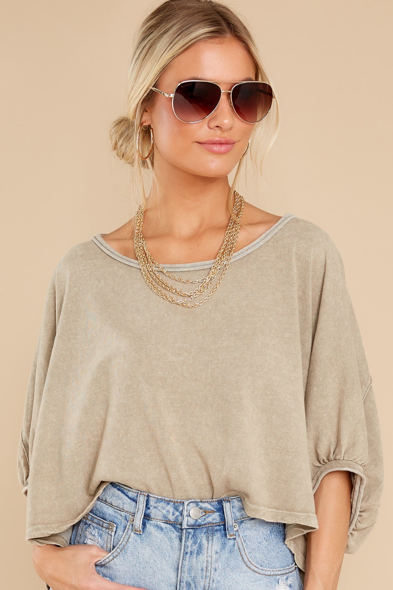 Make New Friends Light Mocha Top