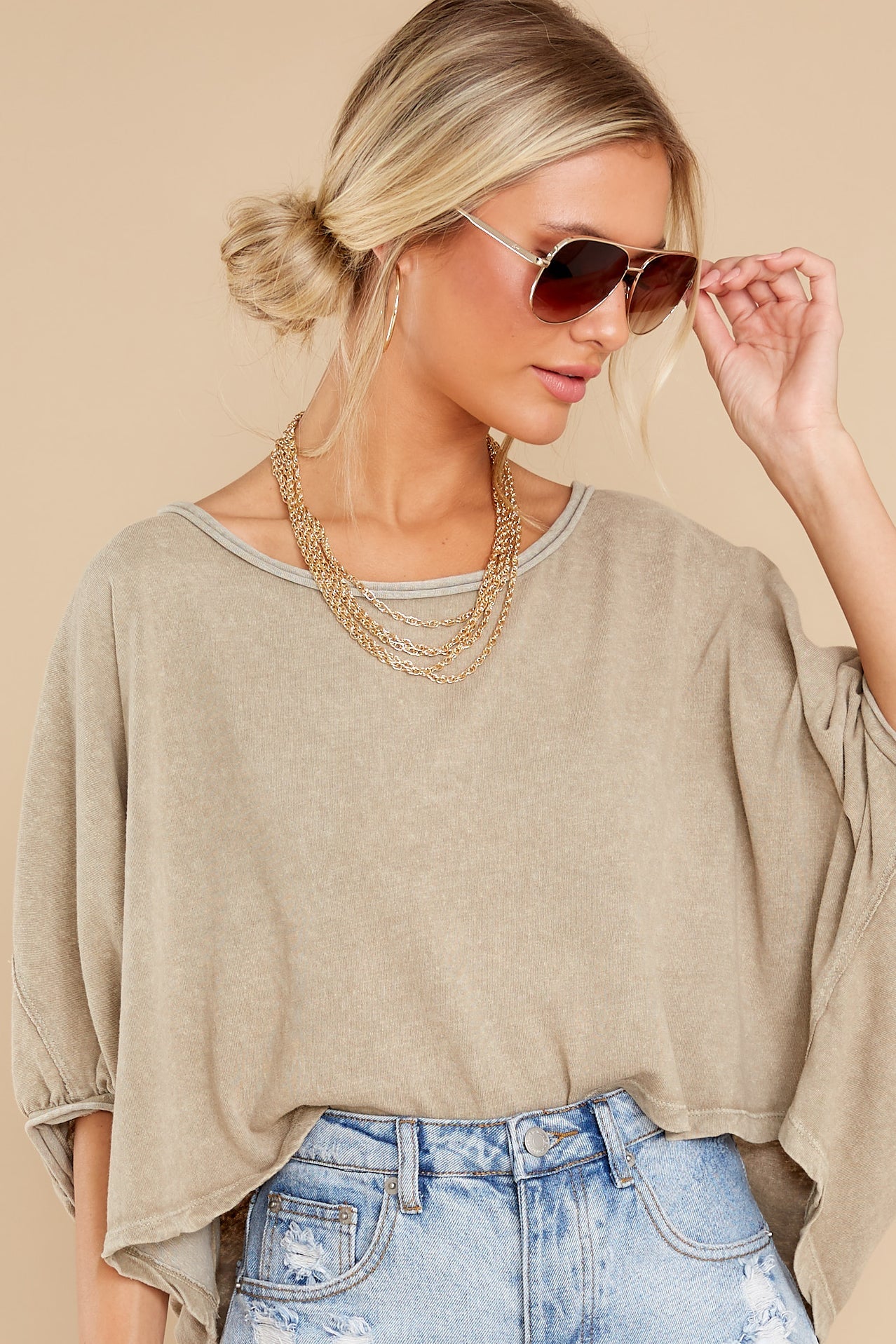 Make New Friends Light Mocha Top