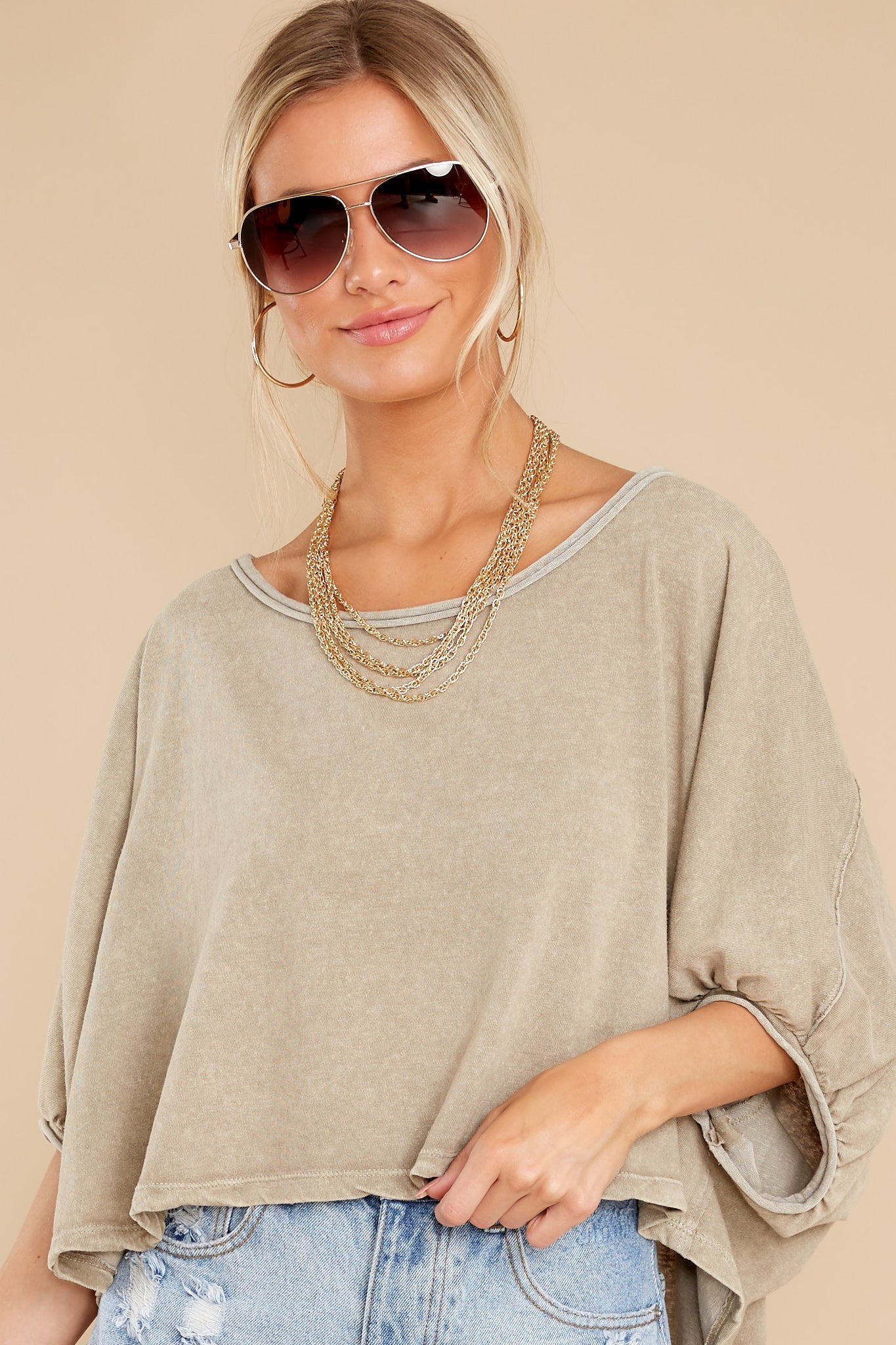 Make New Friends Light Mocha Top