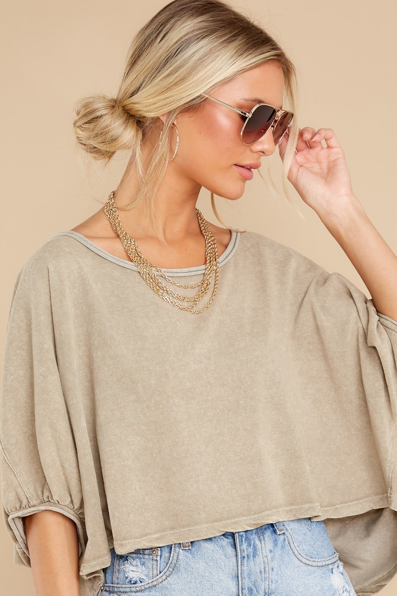 Make New Friends Light Mocha Top