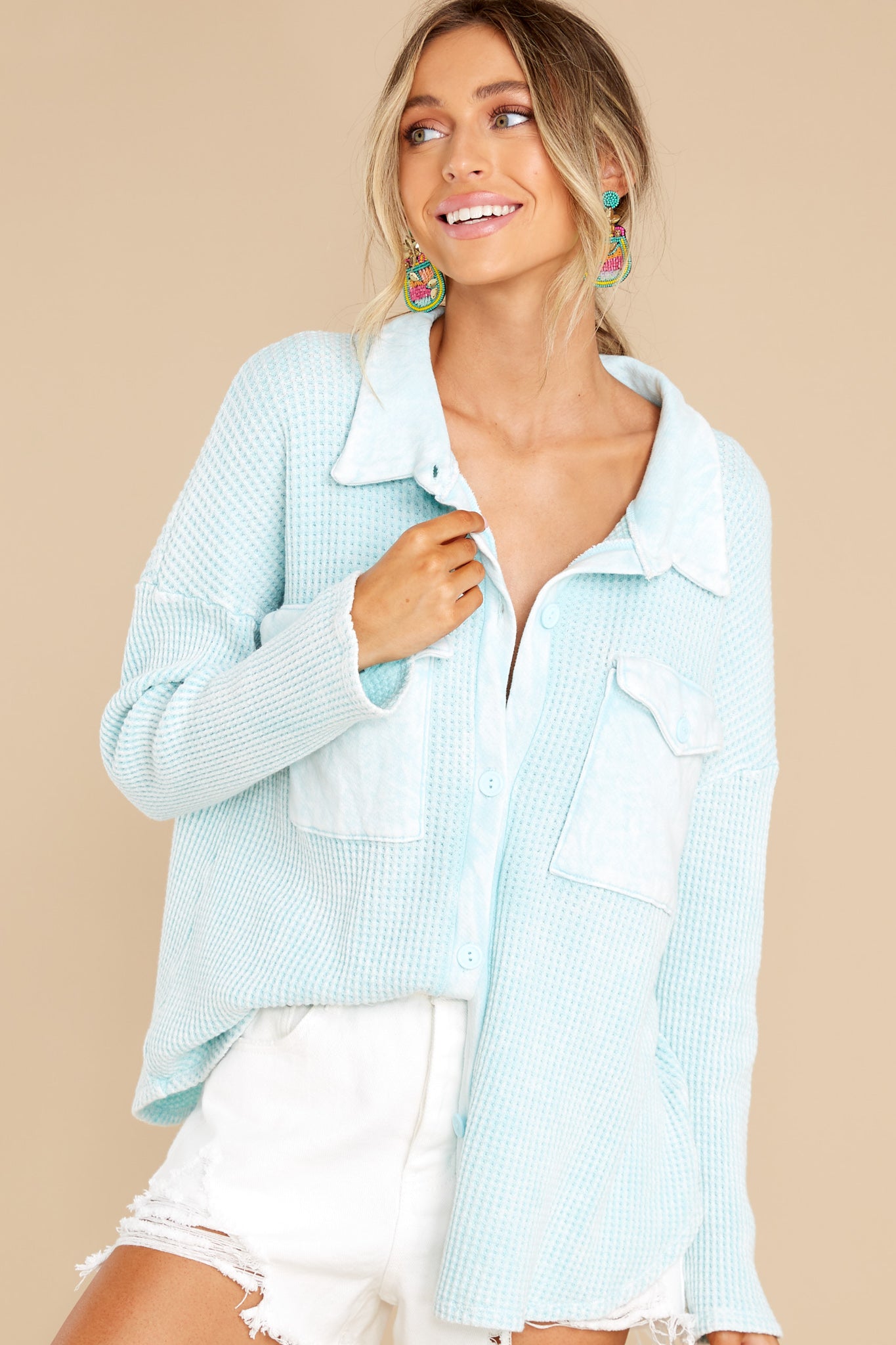 In Her Spare Time Light Blue Top