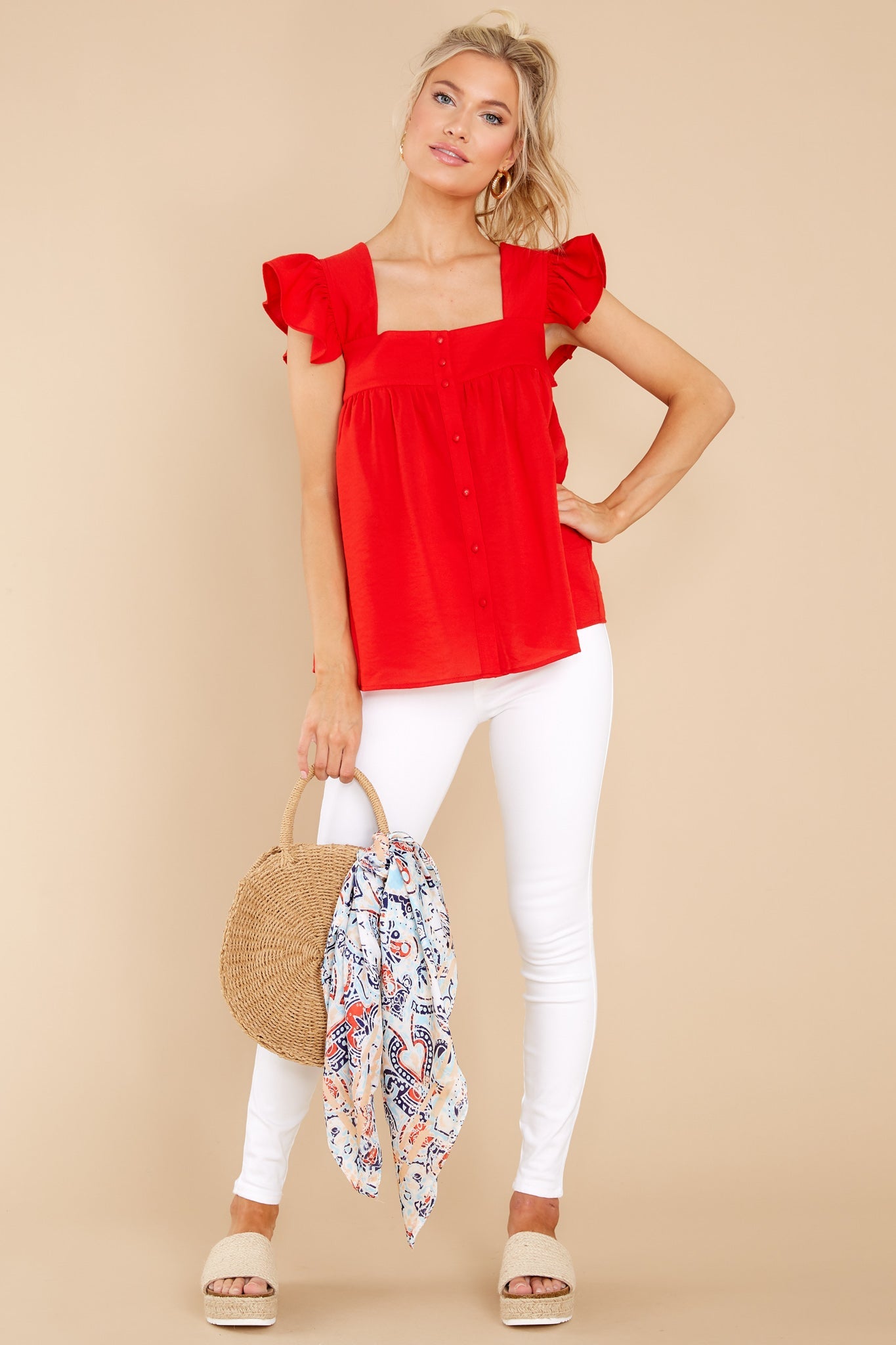 Heart Flutters Red Top