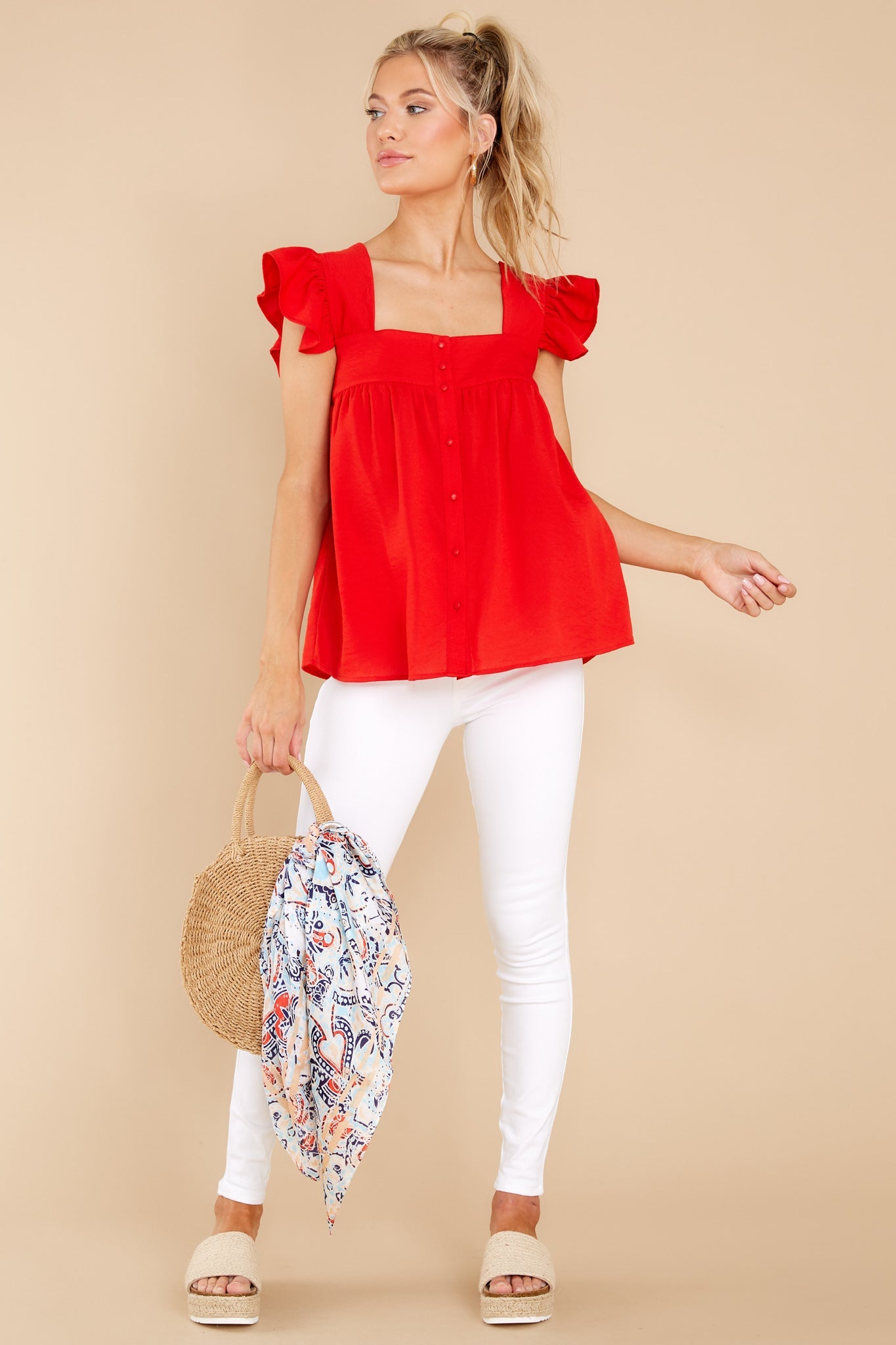 Heart Flutters Red Top