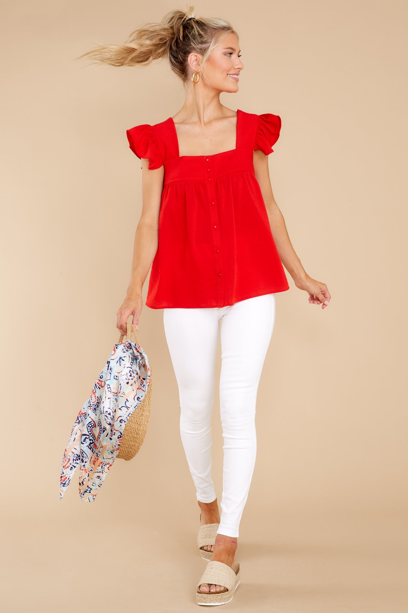 Heart Flutters Red Top