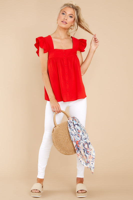 Heart Flutters Red Top