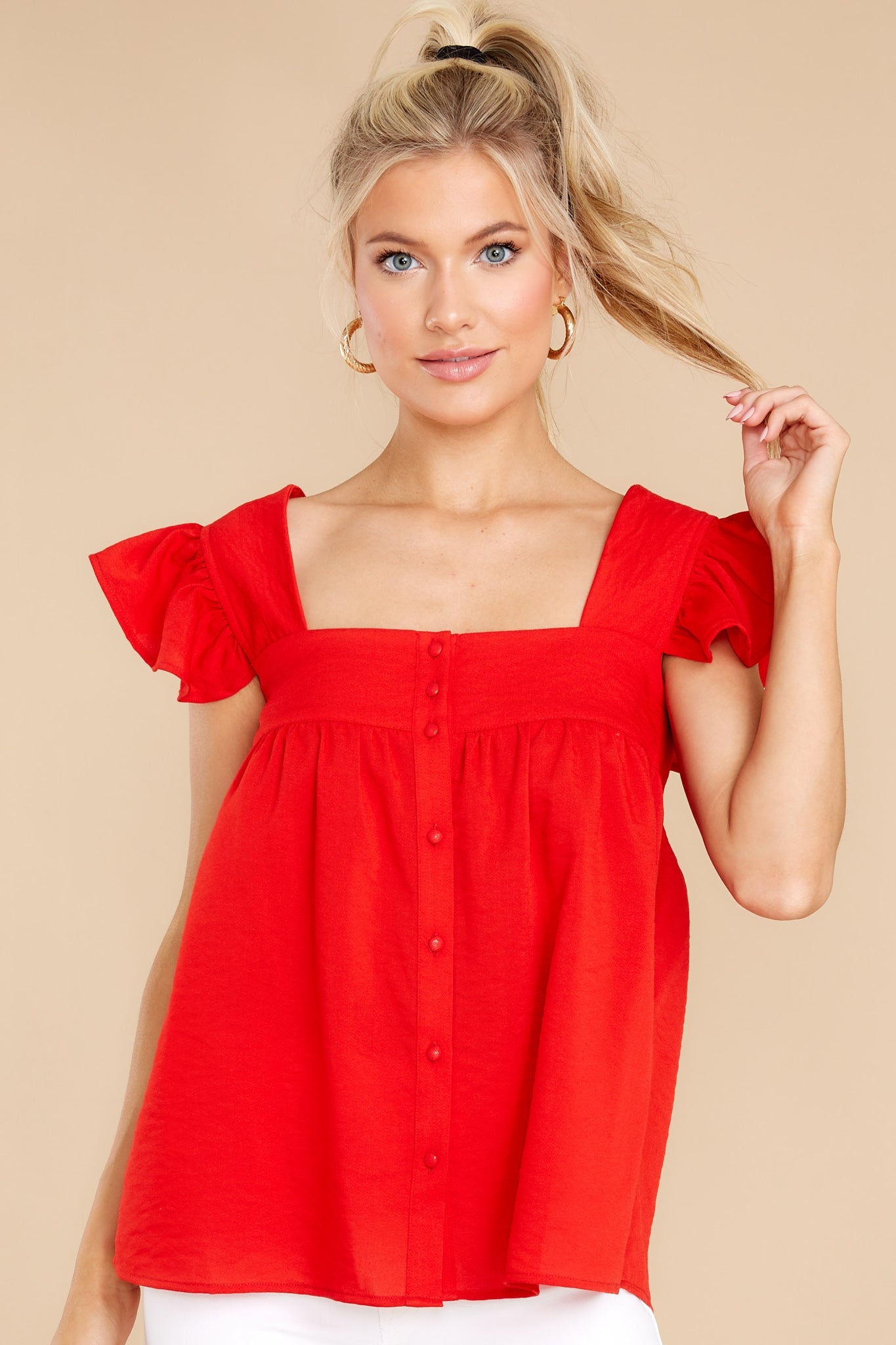 Heart Flutters Red Top