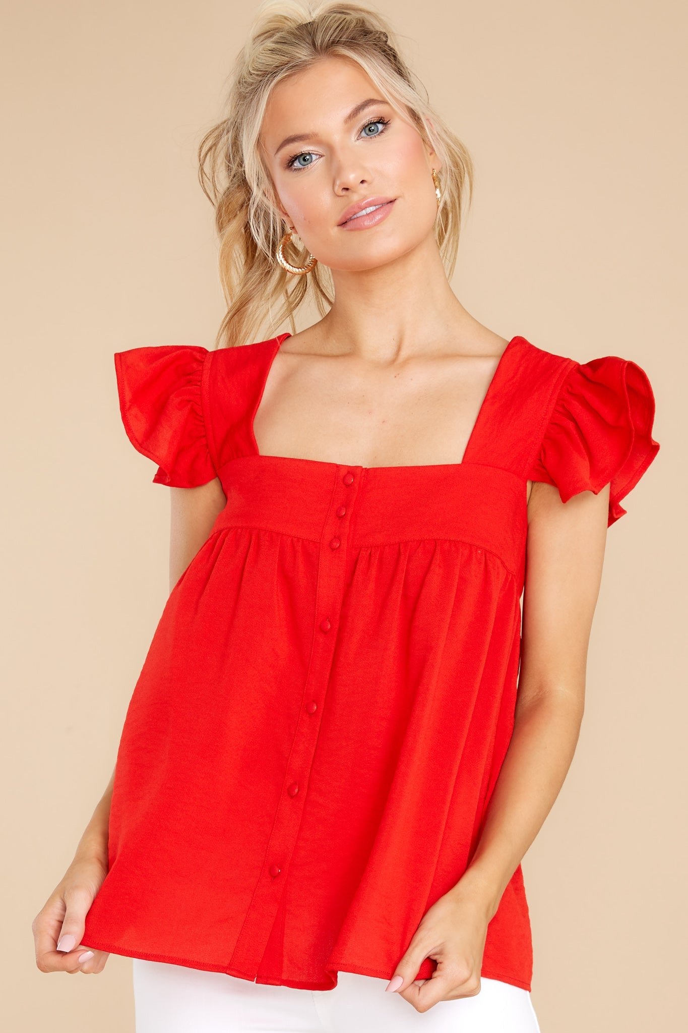 Heart Flutters Red Top