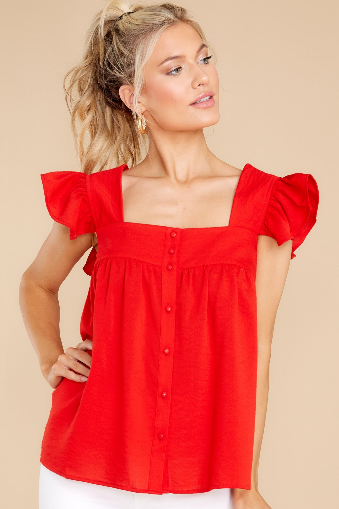 Heart Flutters Red Top
