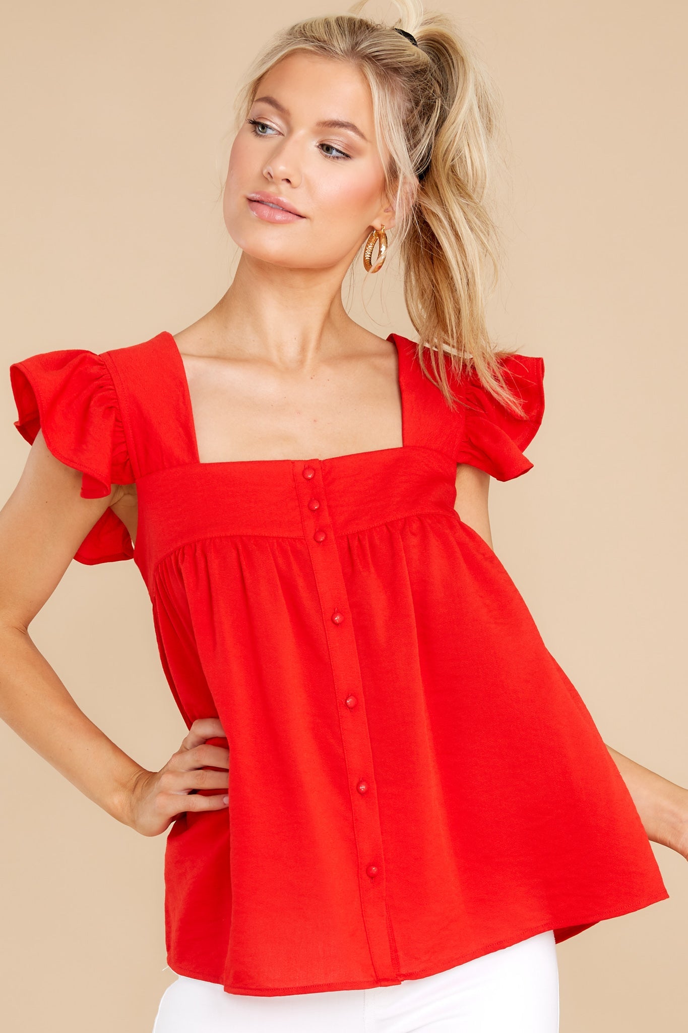 Heart Flutters Red Top