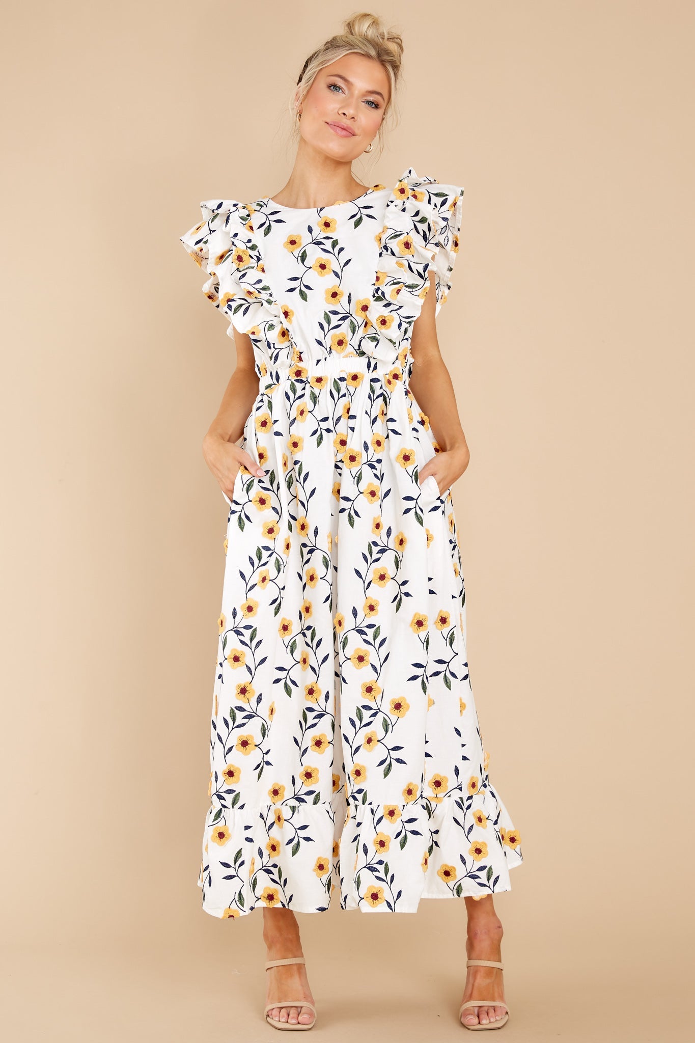 Bring Me Through The Garden White Floral Print Maxi Dress