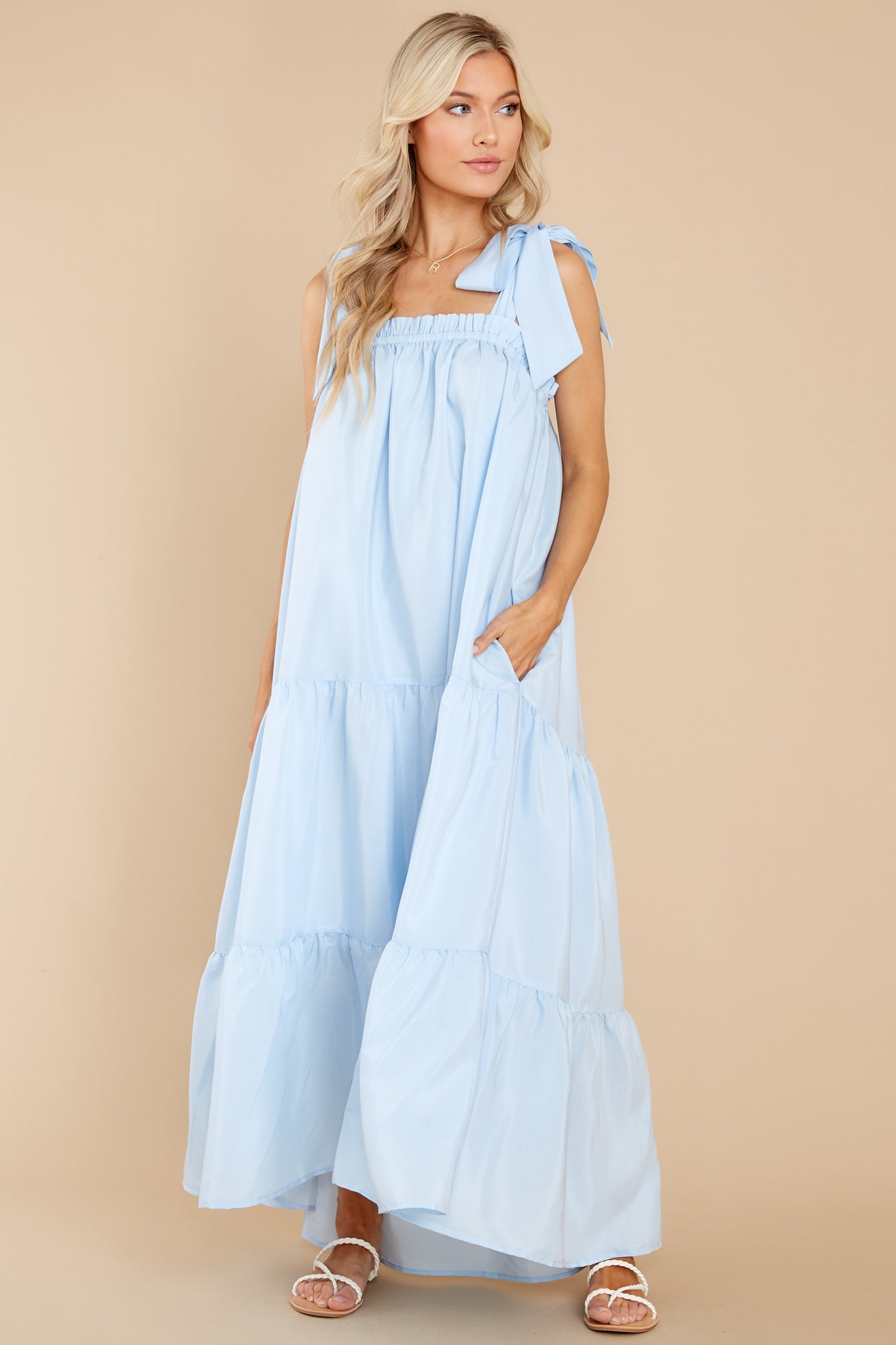 Starry Skies Light Blue Maxi Dress