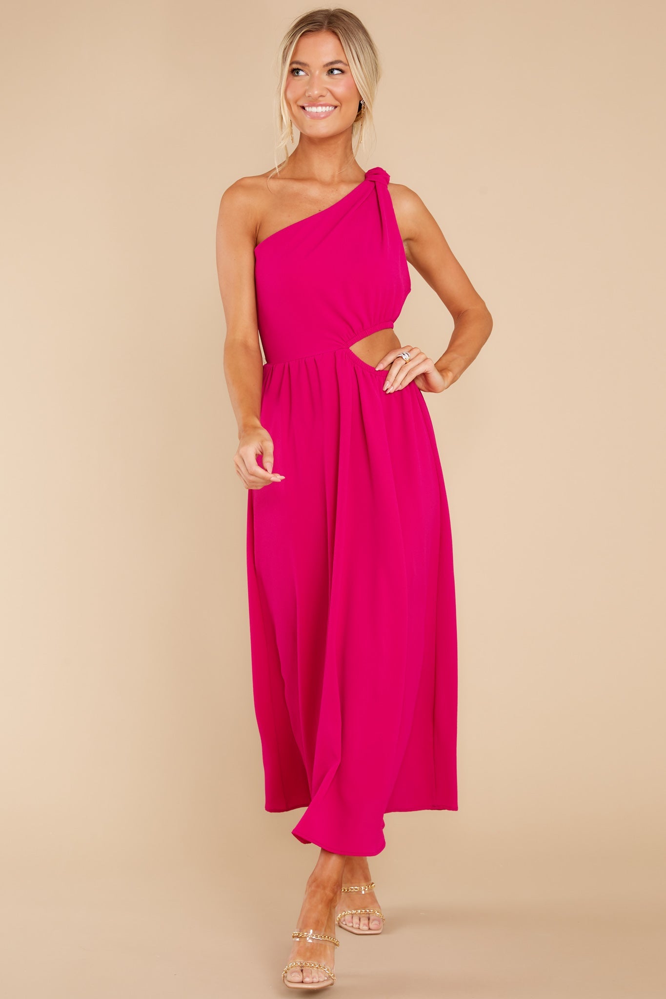 Lovely Dances Fuchsia Pink Maxi Dress