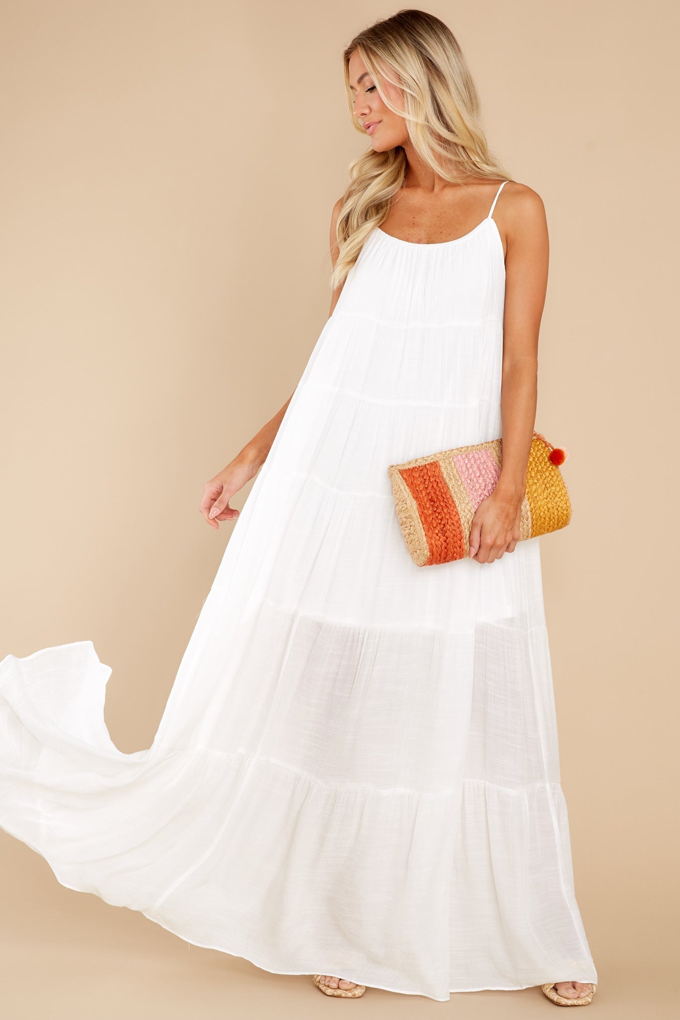 Waiting By The Wayside White Maxi Dress