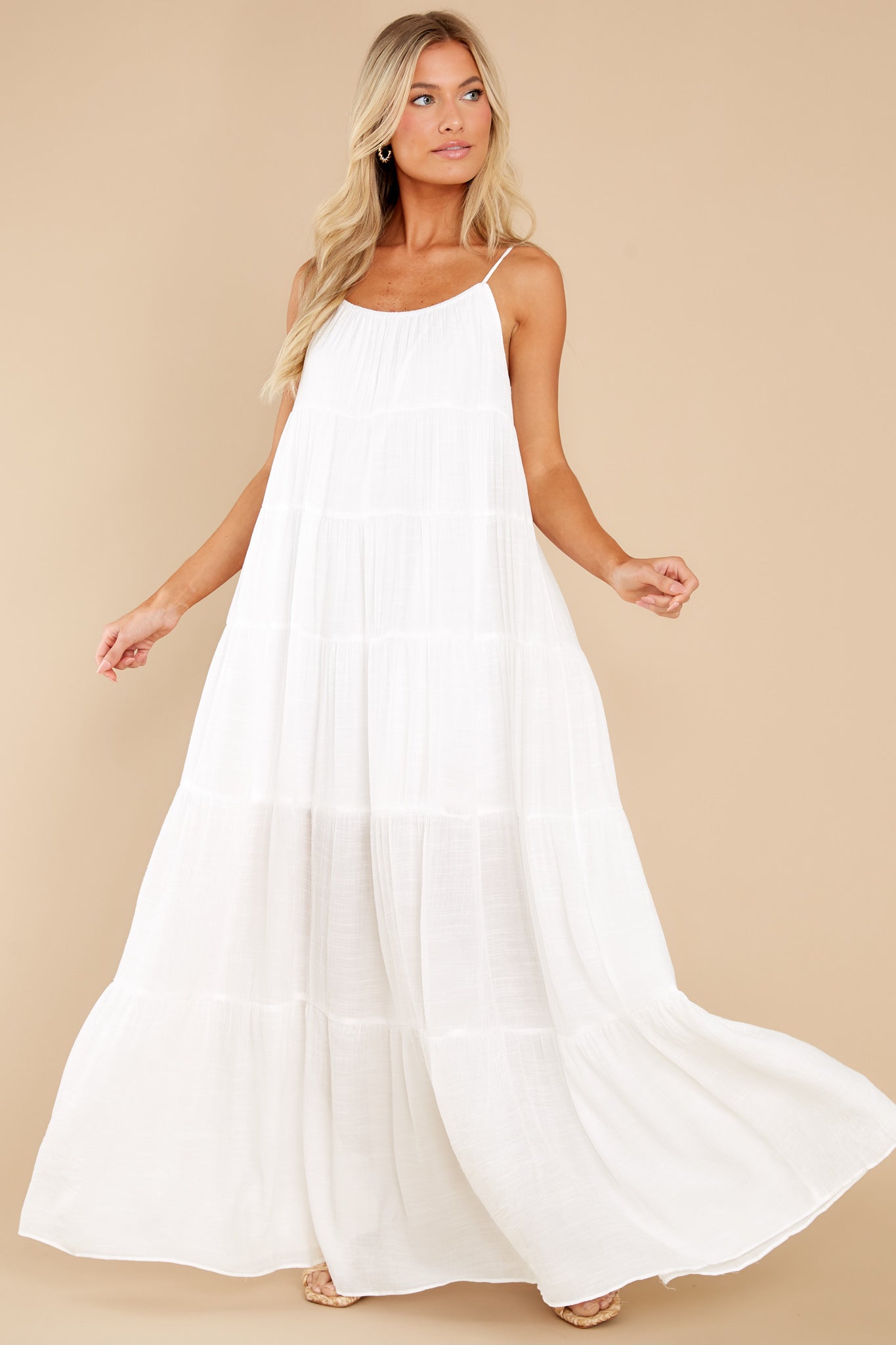 Waiting By The Wayside White Maxi Dress