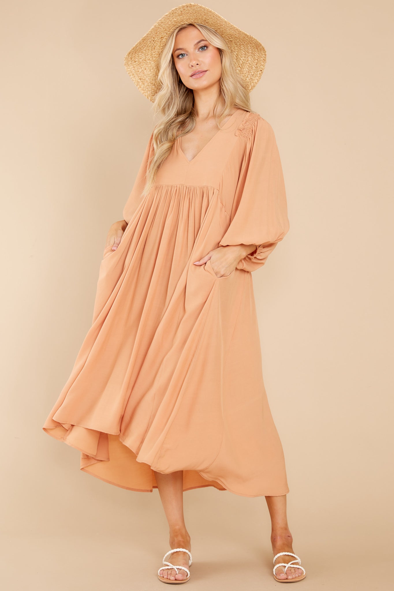 Sweet Interlude Apricot High-Low Dress