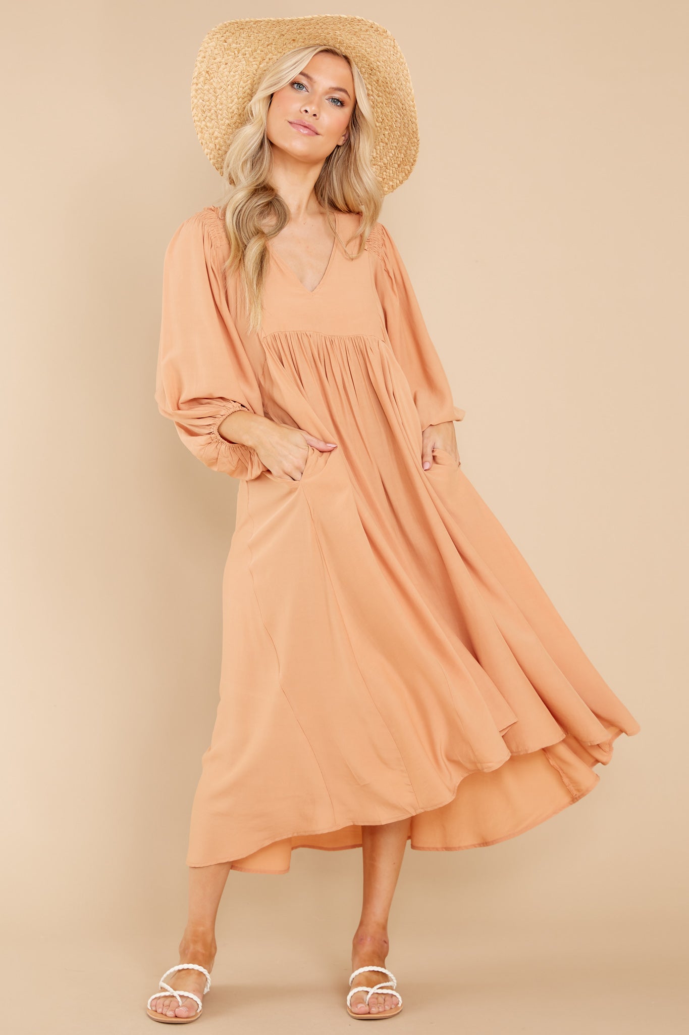 Sweet Interlude Apricot High-Low Dress