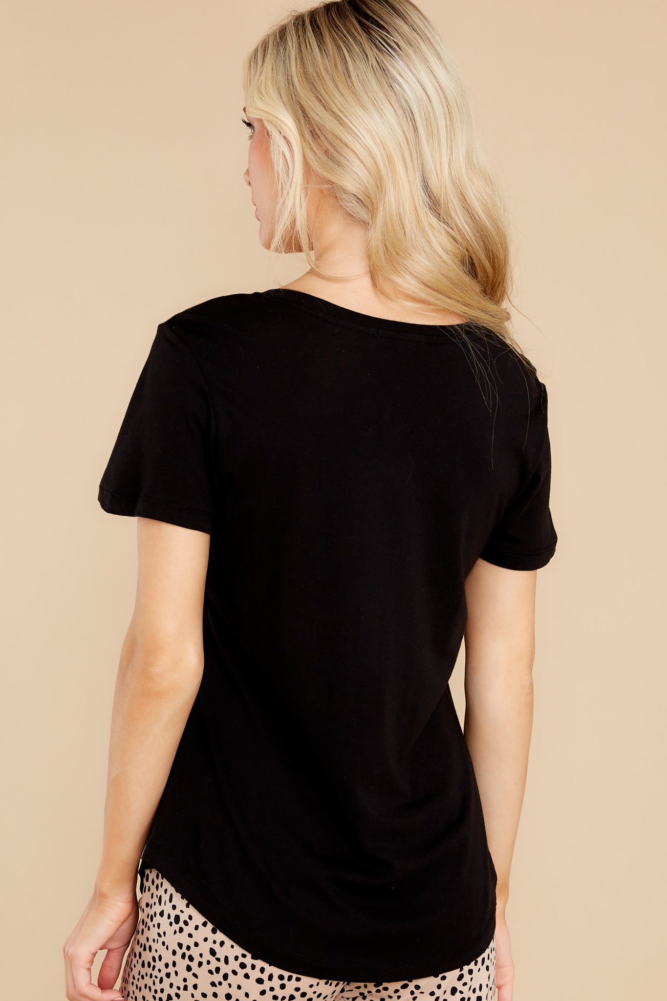 Kasey Black Modal V-Neck Tee