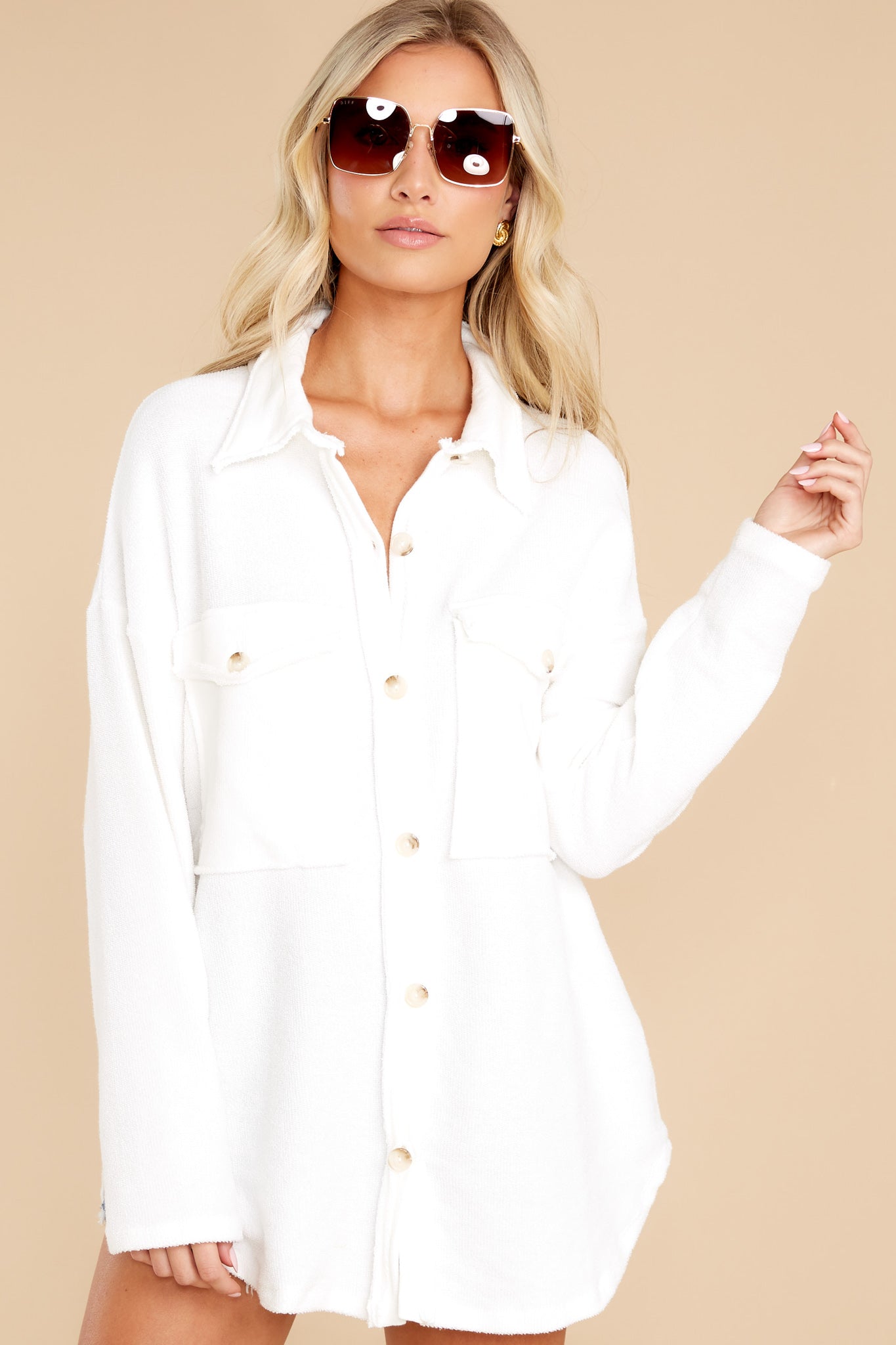 Brisk Chill White Shacket