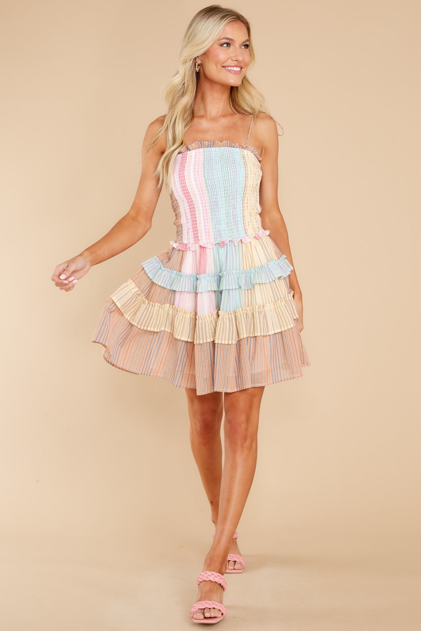 Hypnotizing Beauty Brown Multi Print Dress
