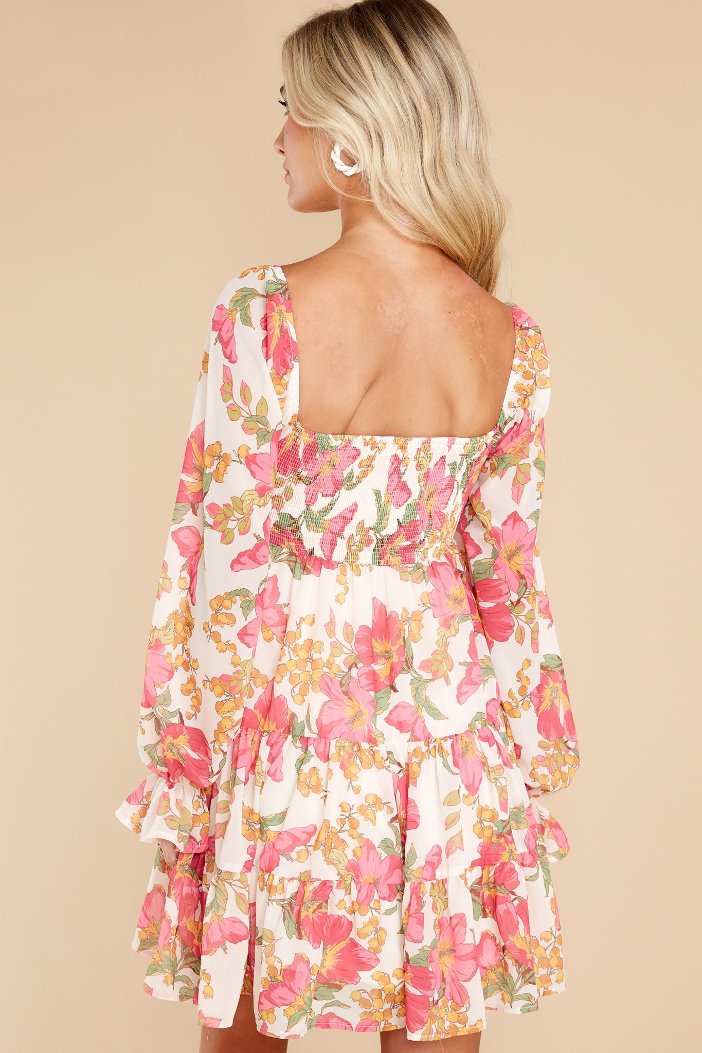 Inner Sweetness Ivory Multi Floral Print Dress
