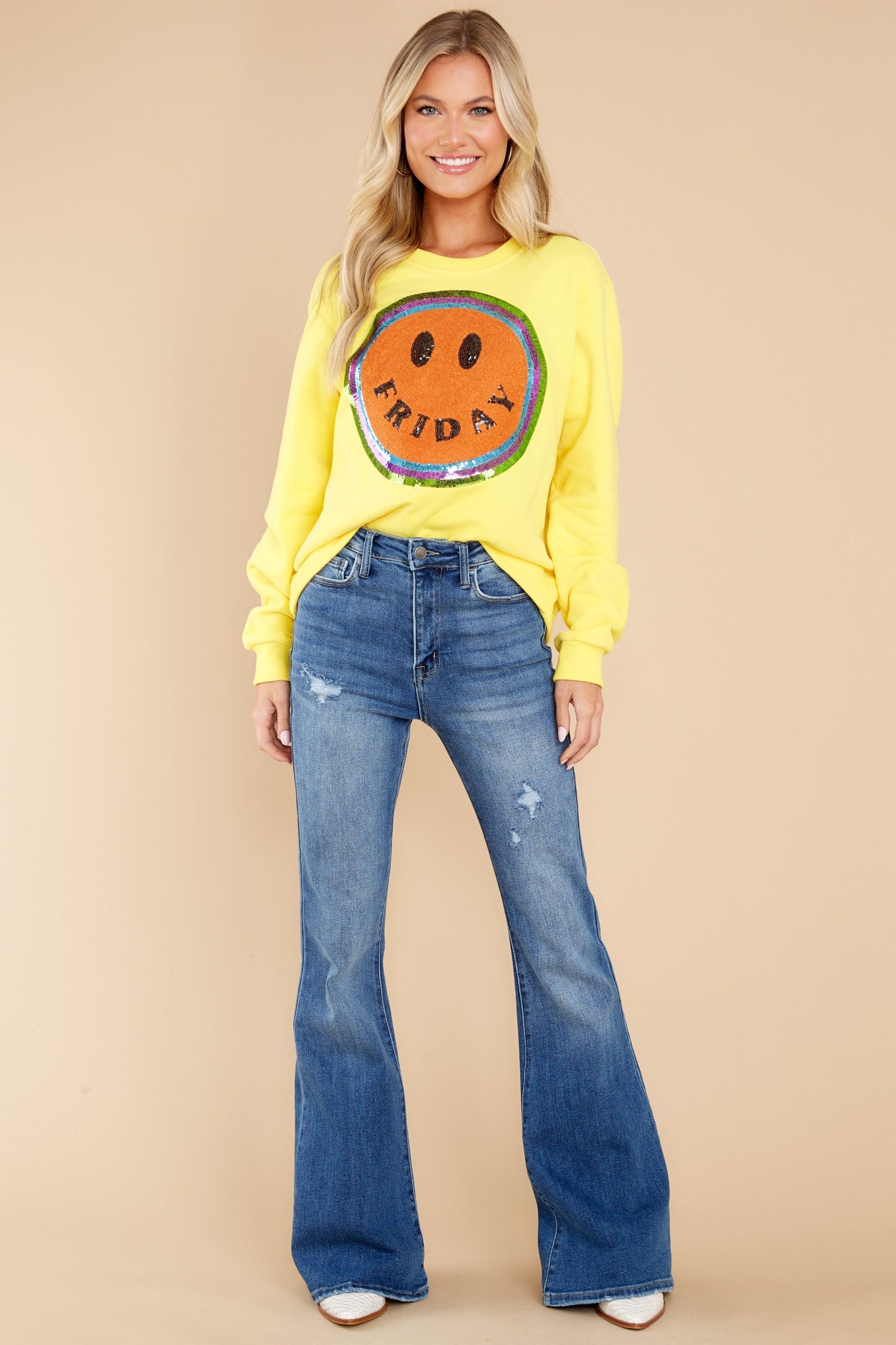 Friday Yellow Smiley Sweatshirt