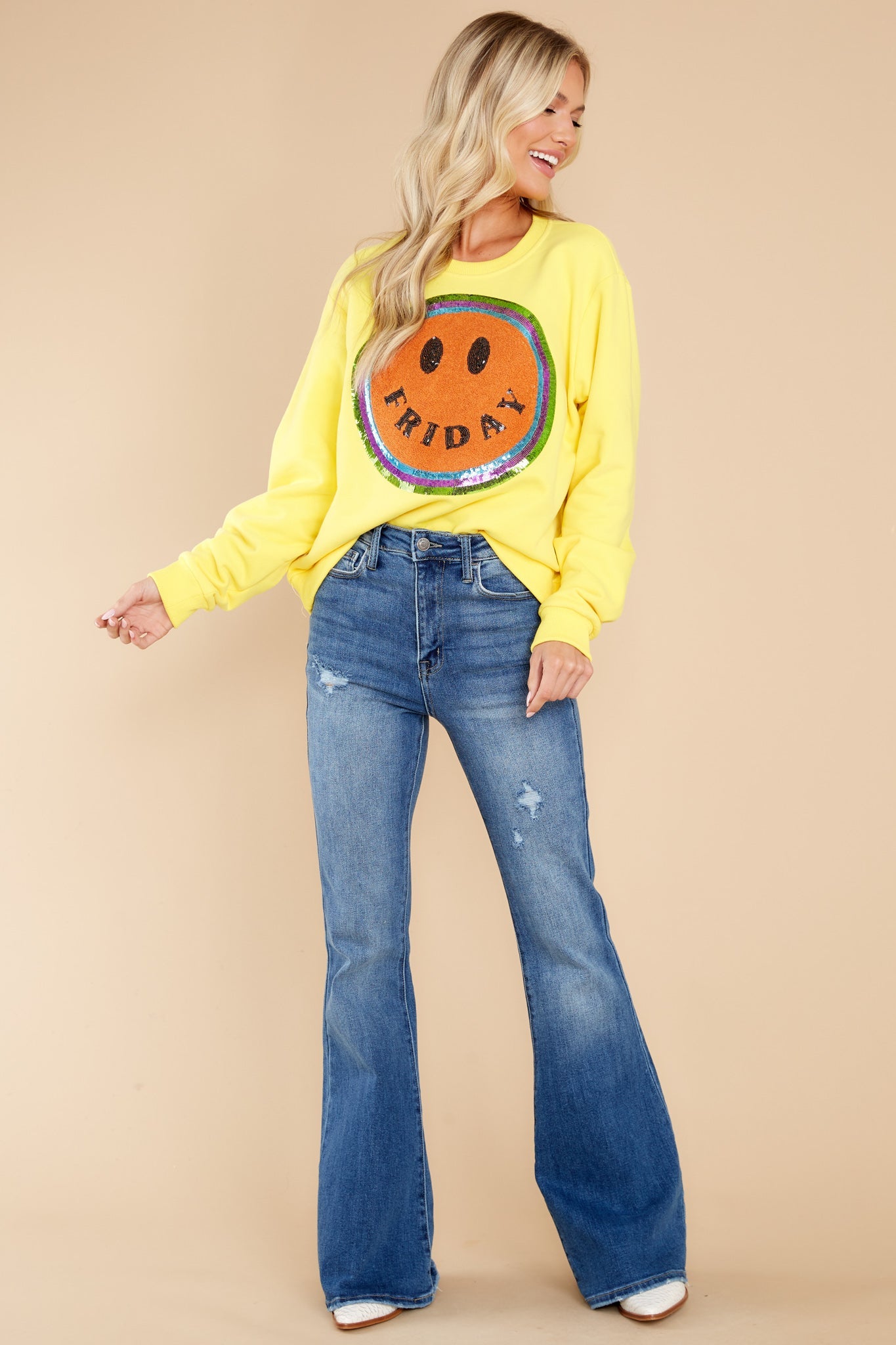 Friday Yellow Smiley Sweatshirt