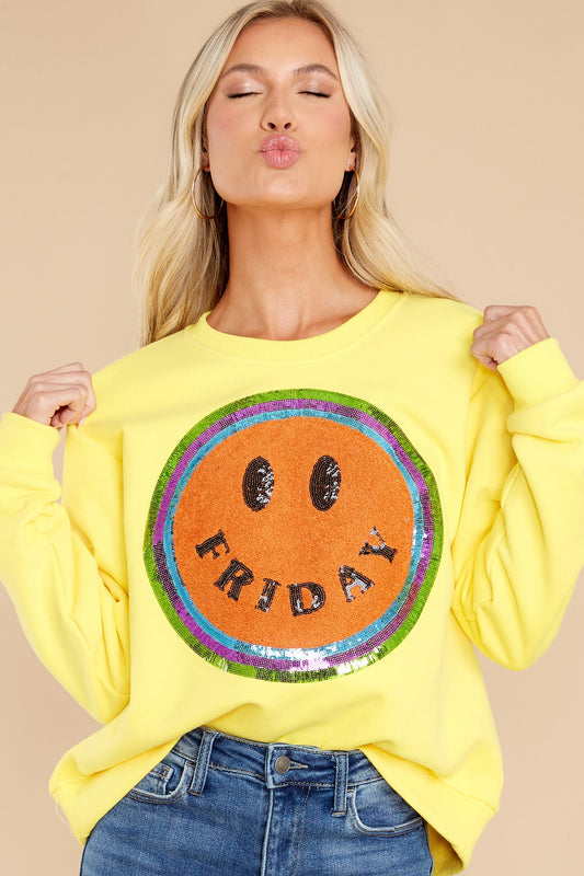 Friday Yellow Smiley Sweatshirt