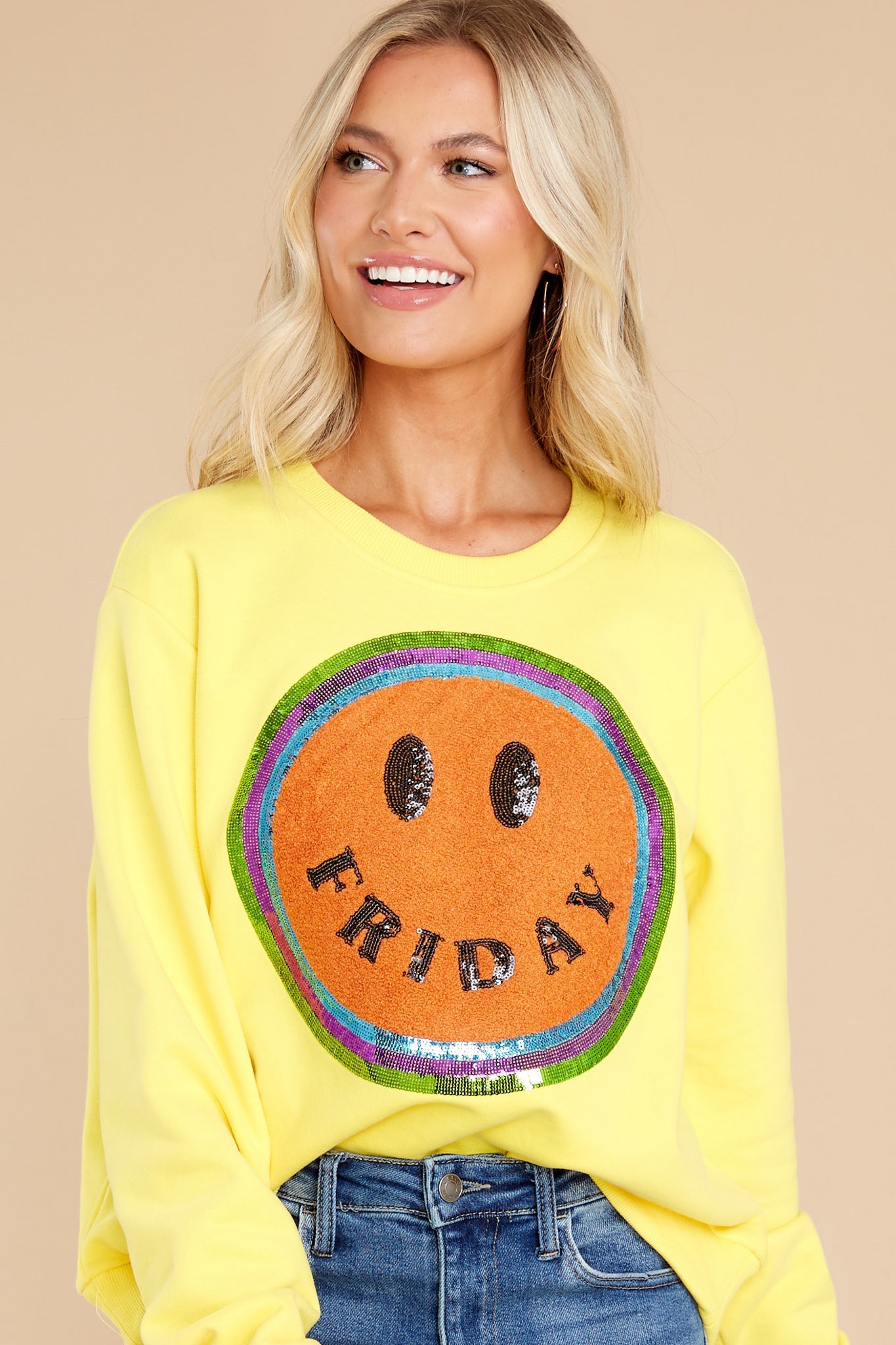 Friday Yellow Smiley Sweatshirt